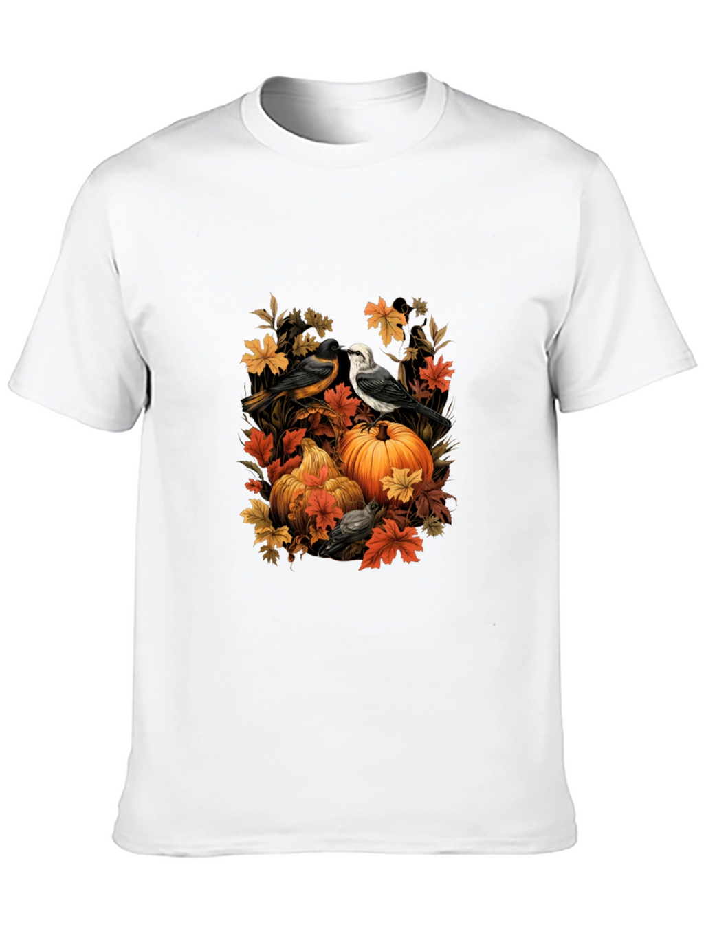 Autumn Birds & Pumpkins Graphic Tee
