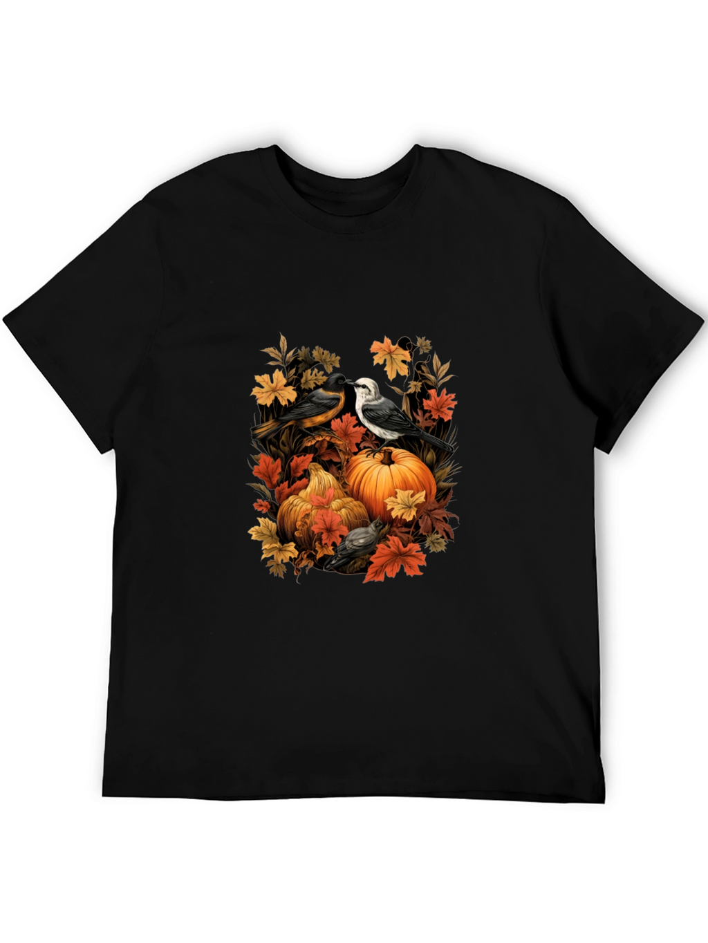 Autumn Birds & Pumpkins Graphic Tee
