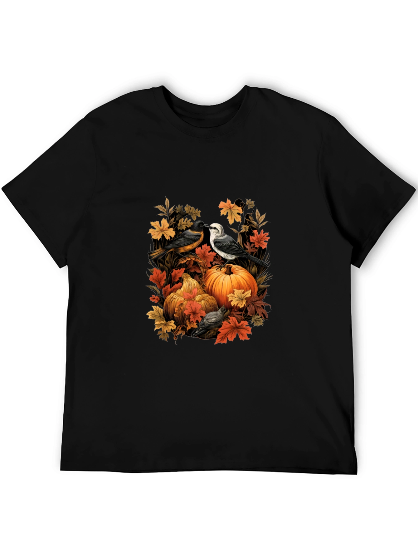 Autumn Birds & Pumpkins Graphic Tee