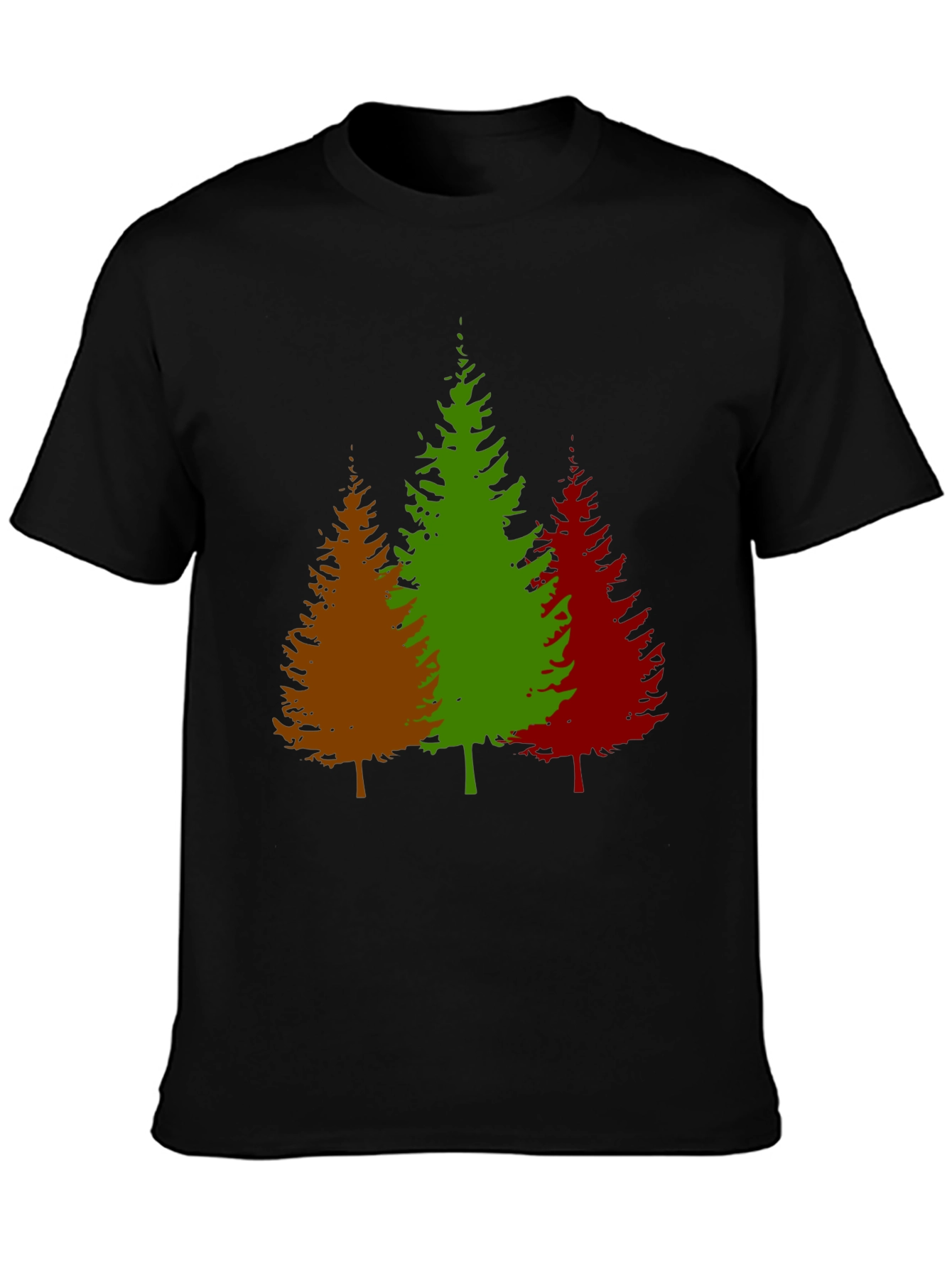 Colorful Evergreen Tree Graphic T-Shirt