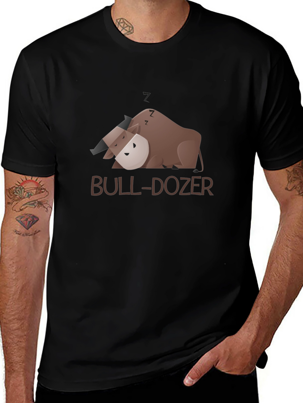 Bull-Dozer Graphic Black T-Shirt