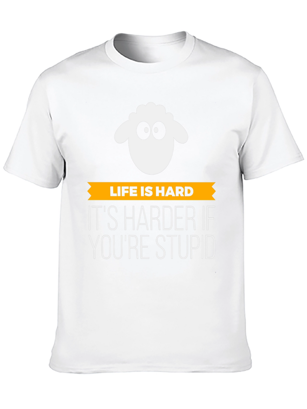 Life is Hard Stupid Sheep Graphic Tee - Black