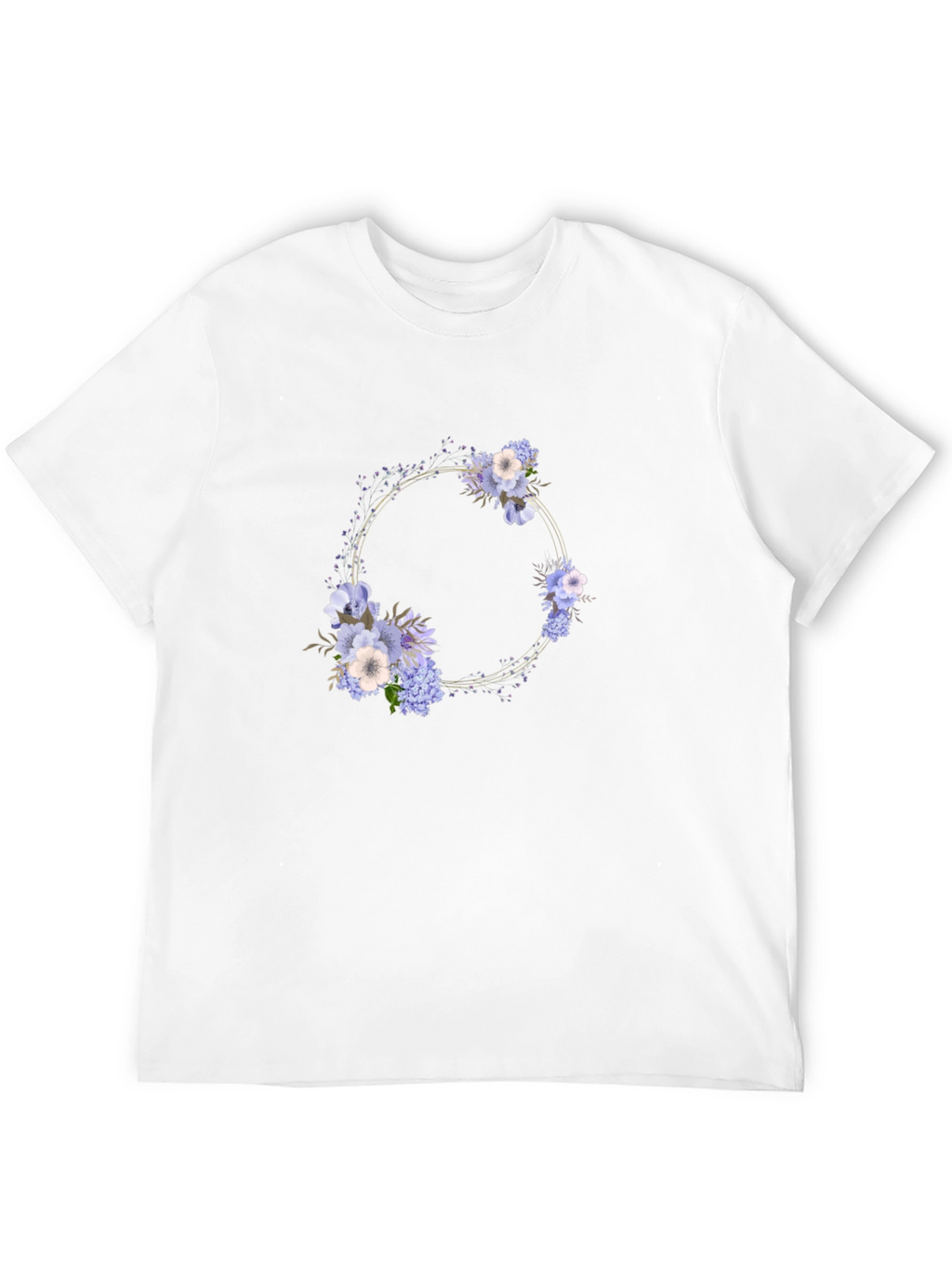 Floral Wreath Black T-Shirt - Stylish Mens Tee