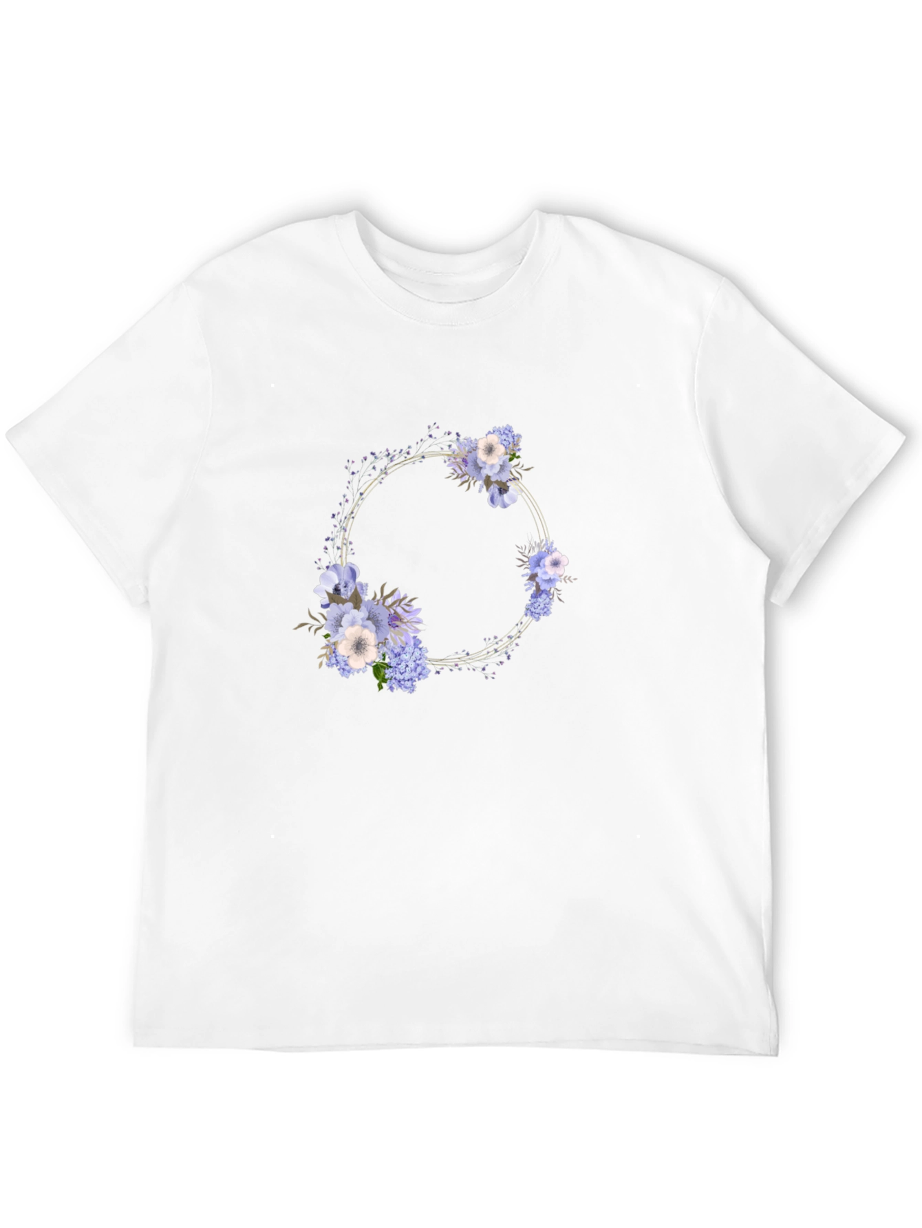 Floral Wreath Black T-Shirt - Stylish Mens Tee