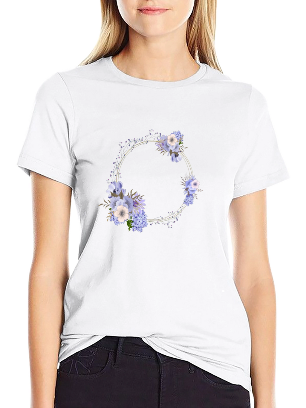 Floral Wreath Black T-Shirt - Stylish Mens Tee