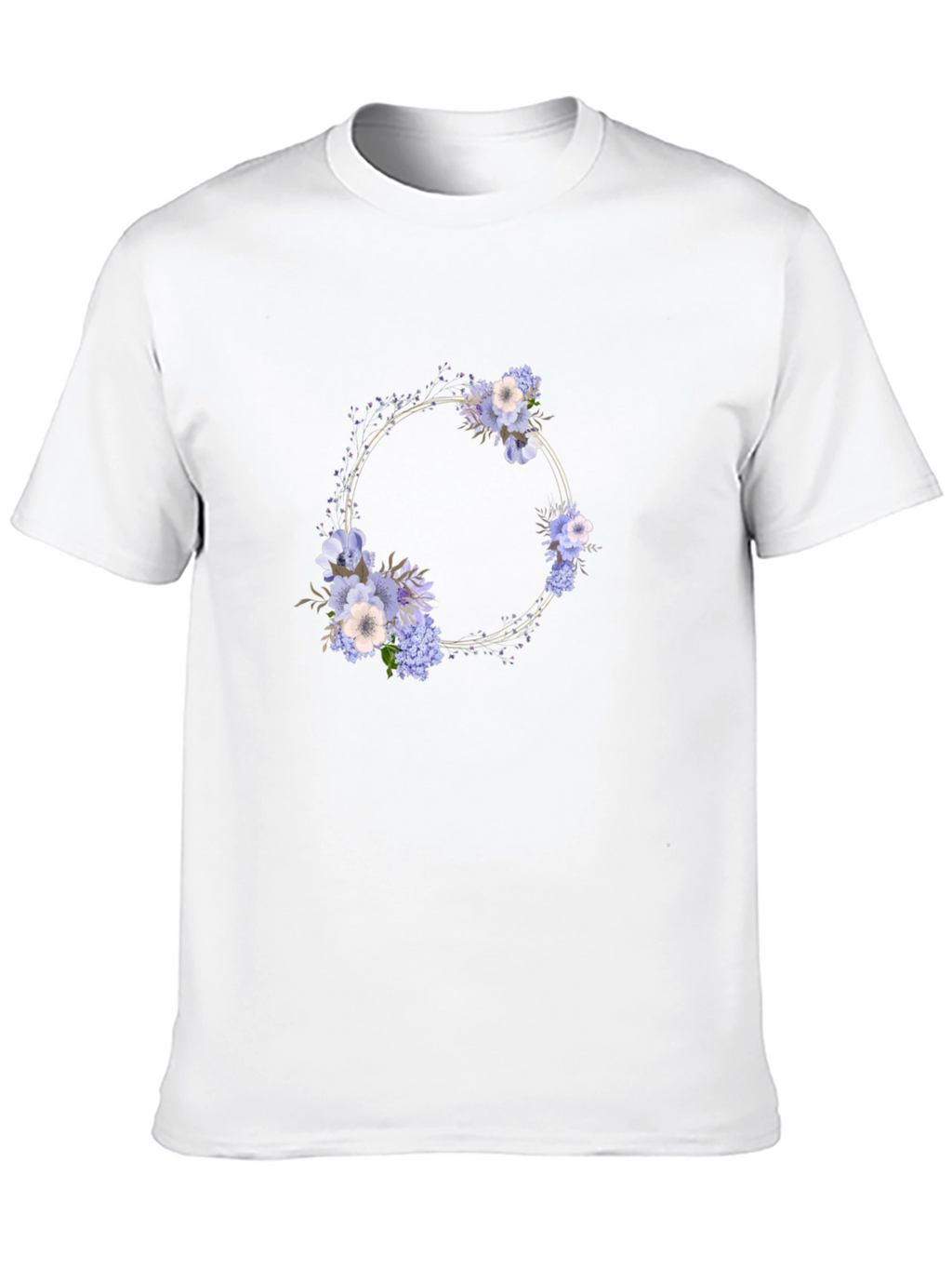 Floral Wreath Black T-Shirt - Stylish Mens Tee