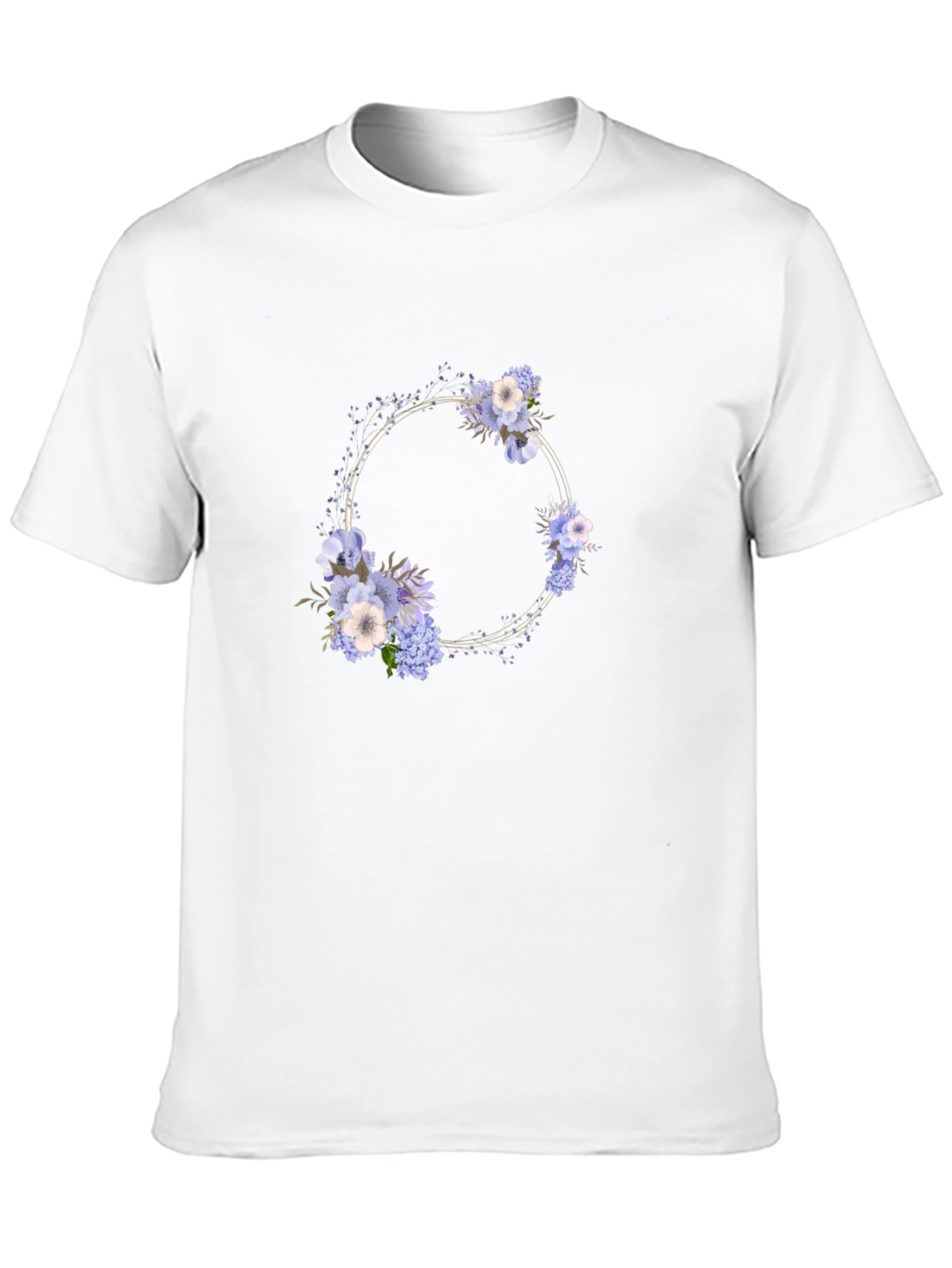 Floral Wreath Black T-Shirt - Stylish Mens Tee