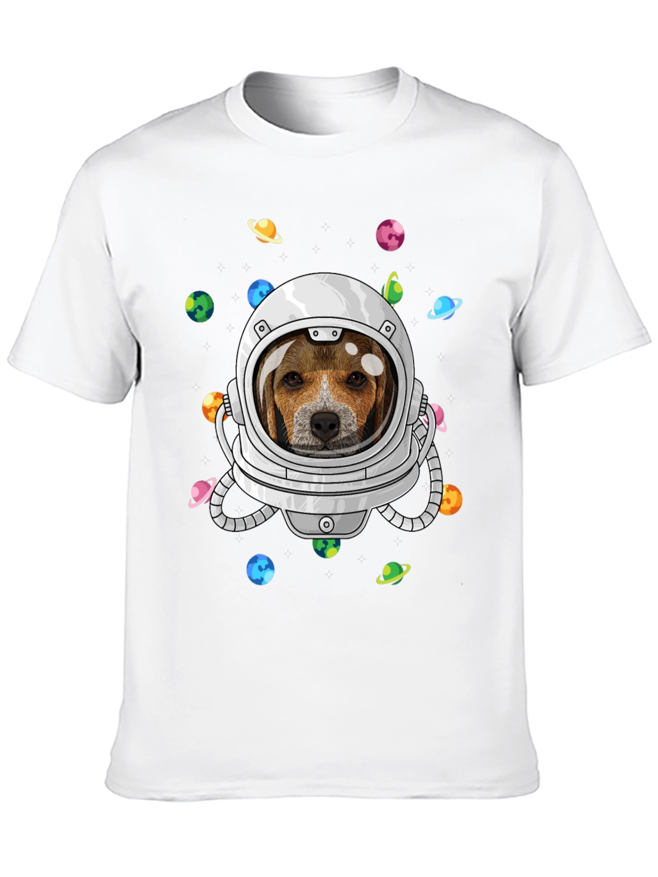 Astronaut Beagle Dog Graphic T-Shirt