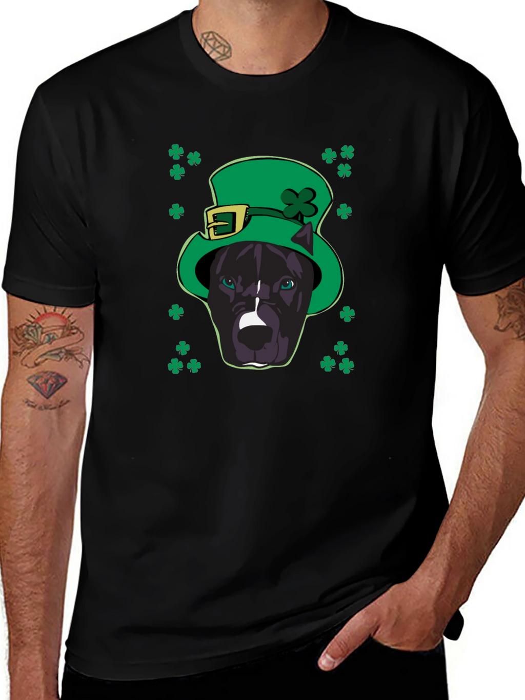 St. Patricks Day Pitbull T-Shirt - Lucky Dog Tee