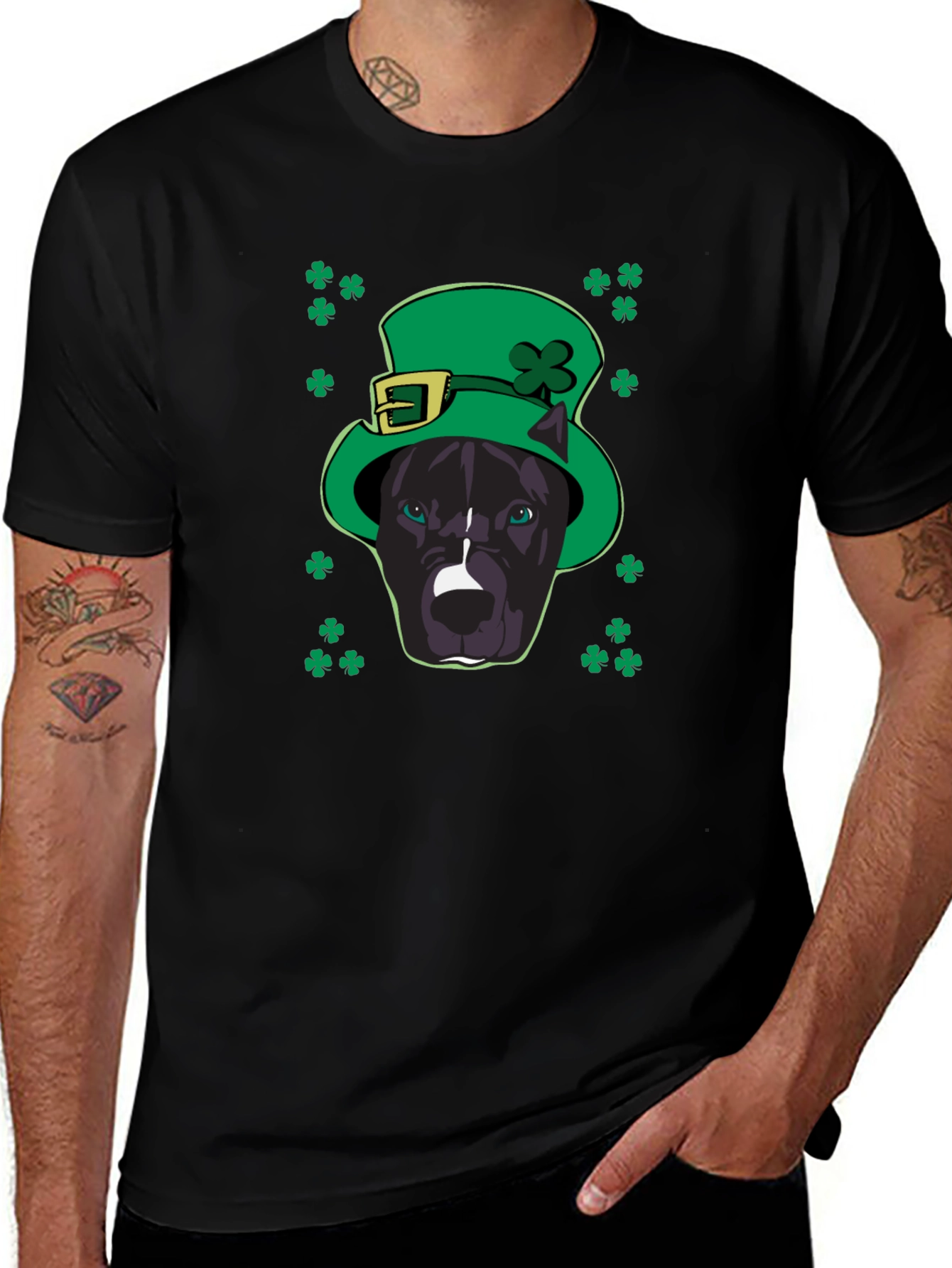 St. Patricks Day Pitbull T-Shirt - Lucky Dog Tee