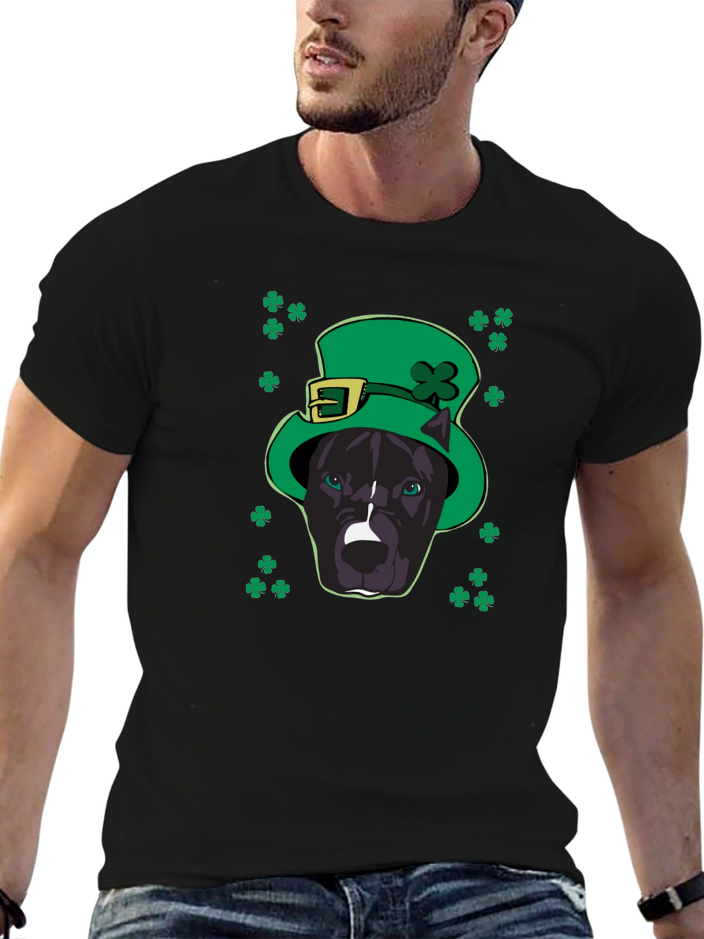 St. Patricks Day Pitbull T-Shirt - Lucky Dog Tee