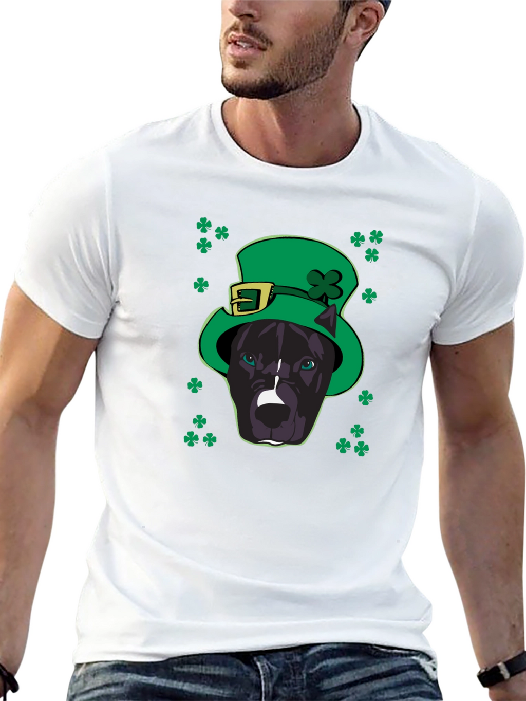 St. Patricks Day Pitbull T-Shirt - Lucky Dog Tee