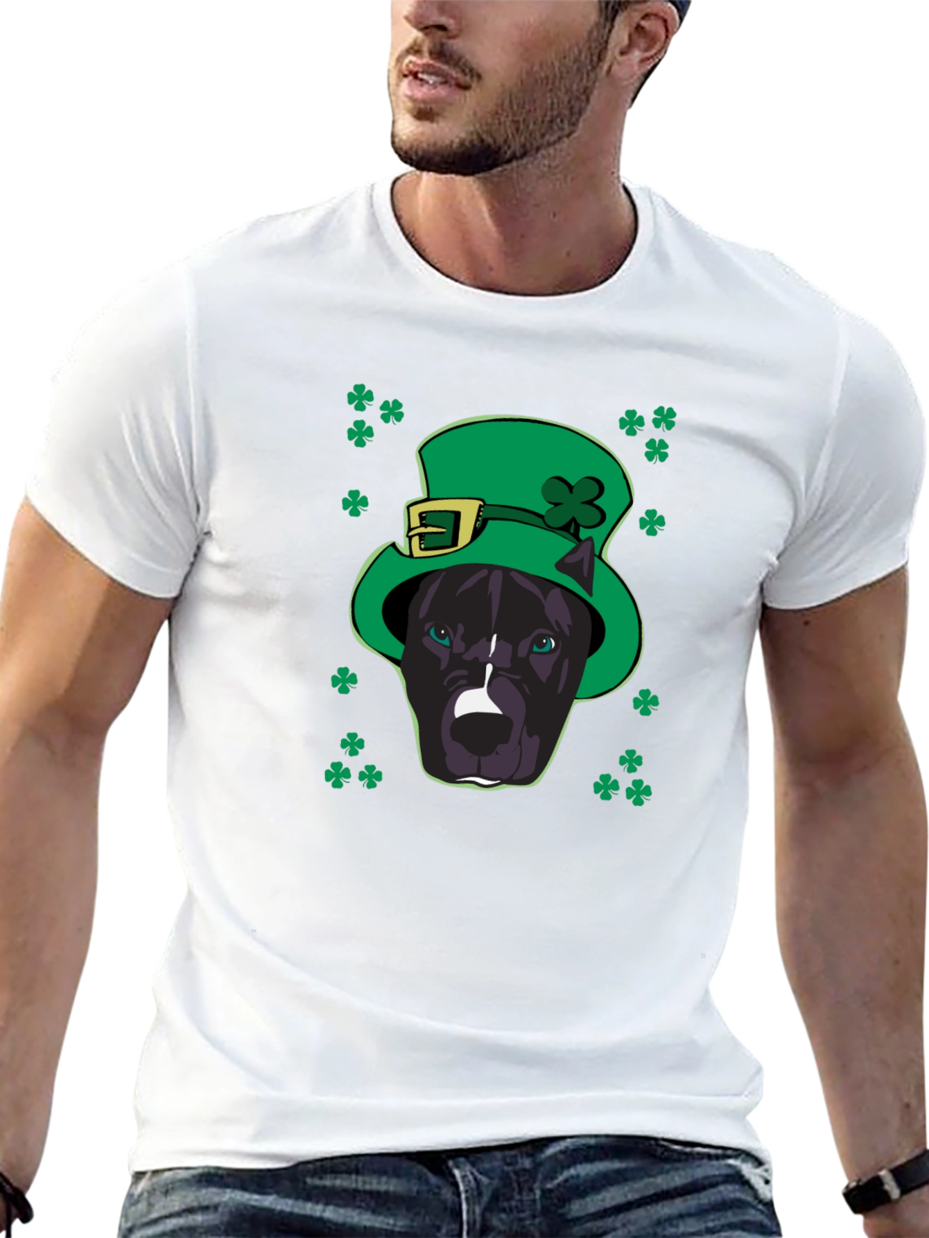 St. Patricks Day Pitbull T-Shirt - Lucky Dog Tee