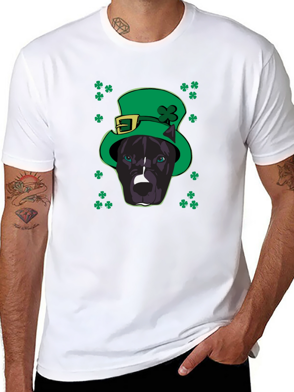 St. Patricks Day Pitbull T-Shirt - Lucky Dog Tee