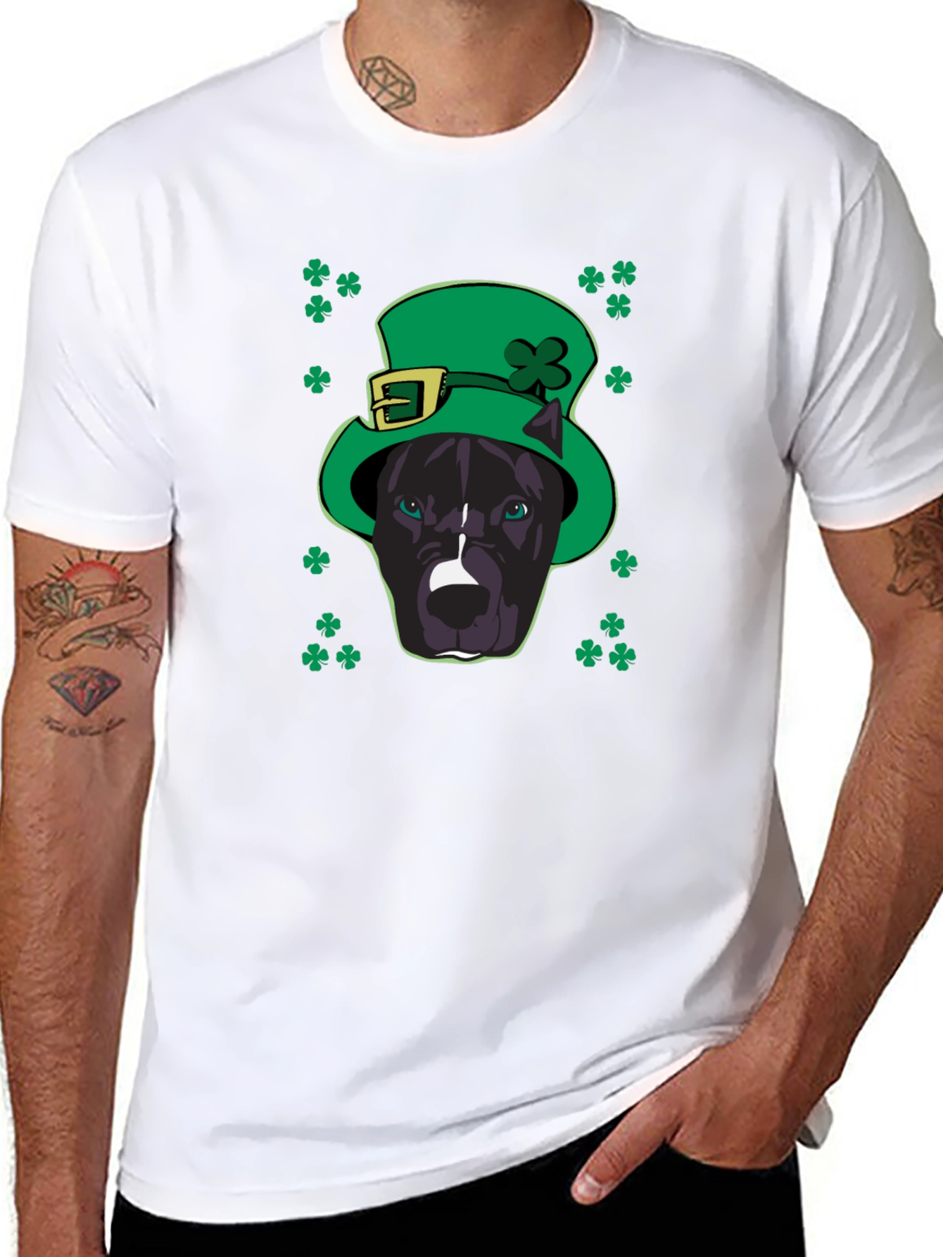 St. Patricks Day Pitbull T-Shirt - Lucky Dog Tee