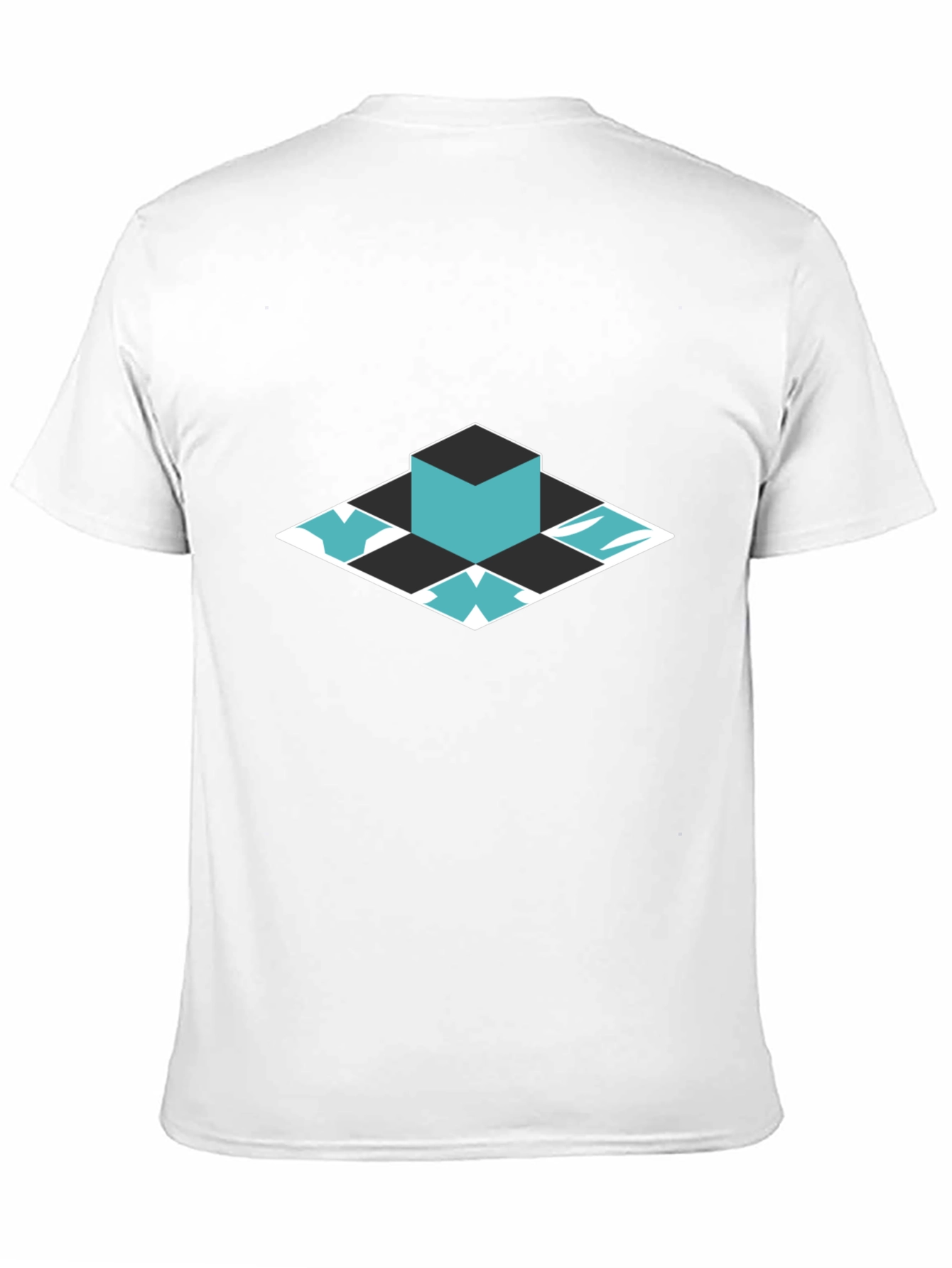 Geometric Cube Graphic Tee - Modern Style