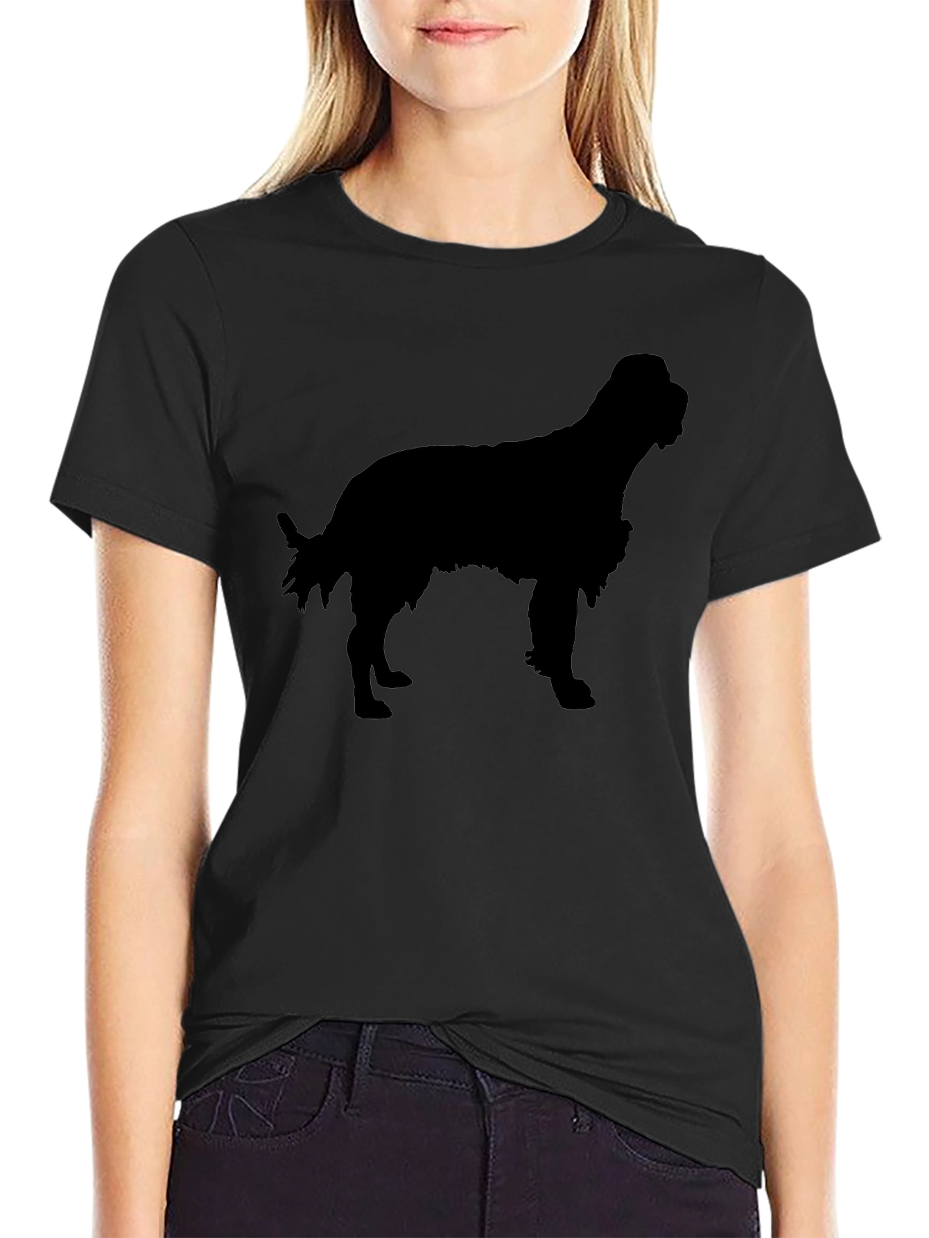 Dog Silhouette Black T-Shirt
