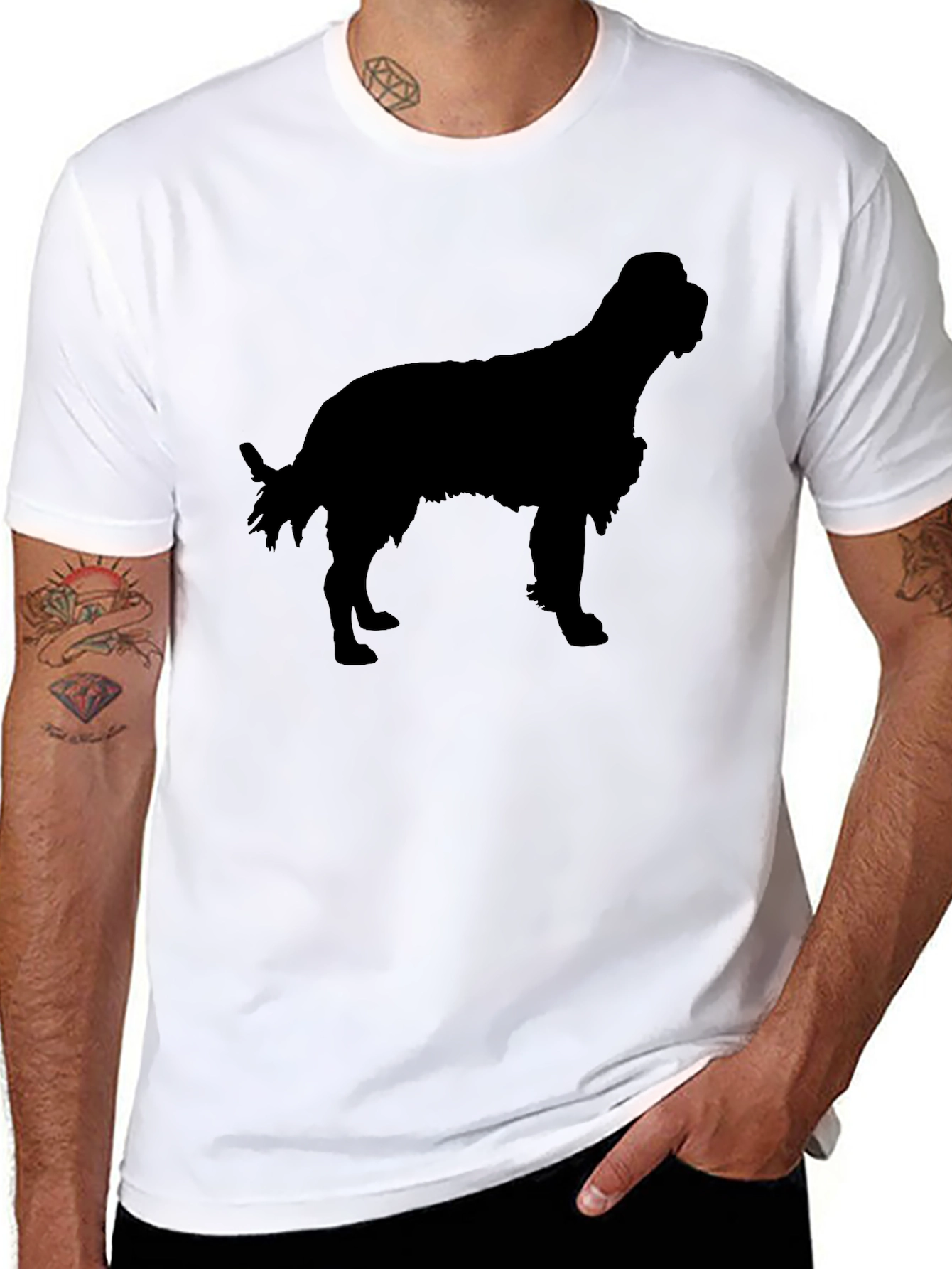 Dog Silhouette Black T-Shirt