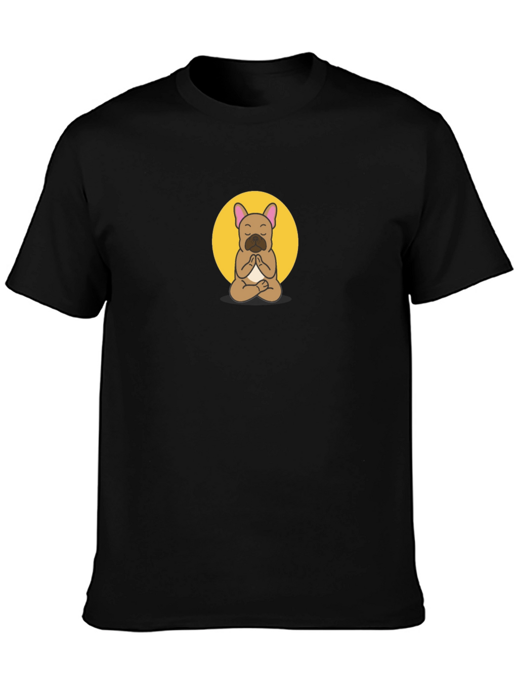 Meditating Bulldog Graphic Tee - Black