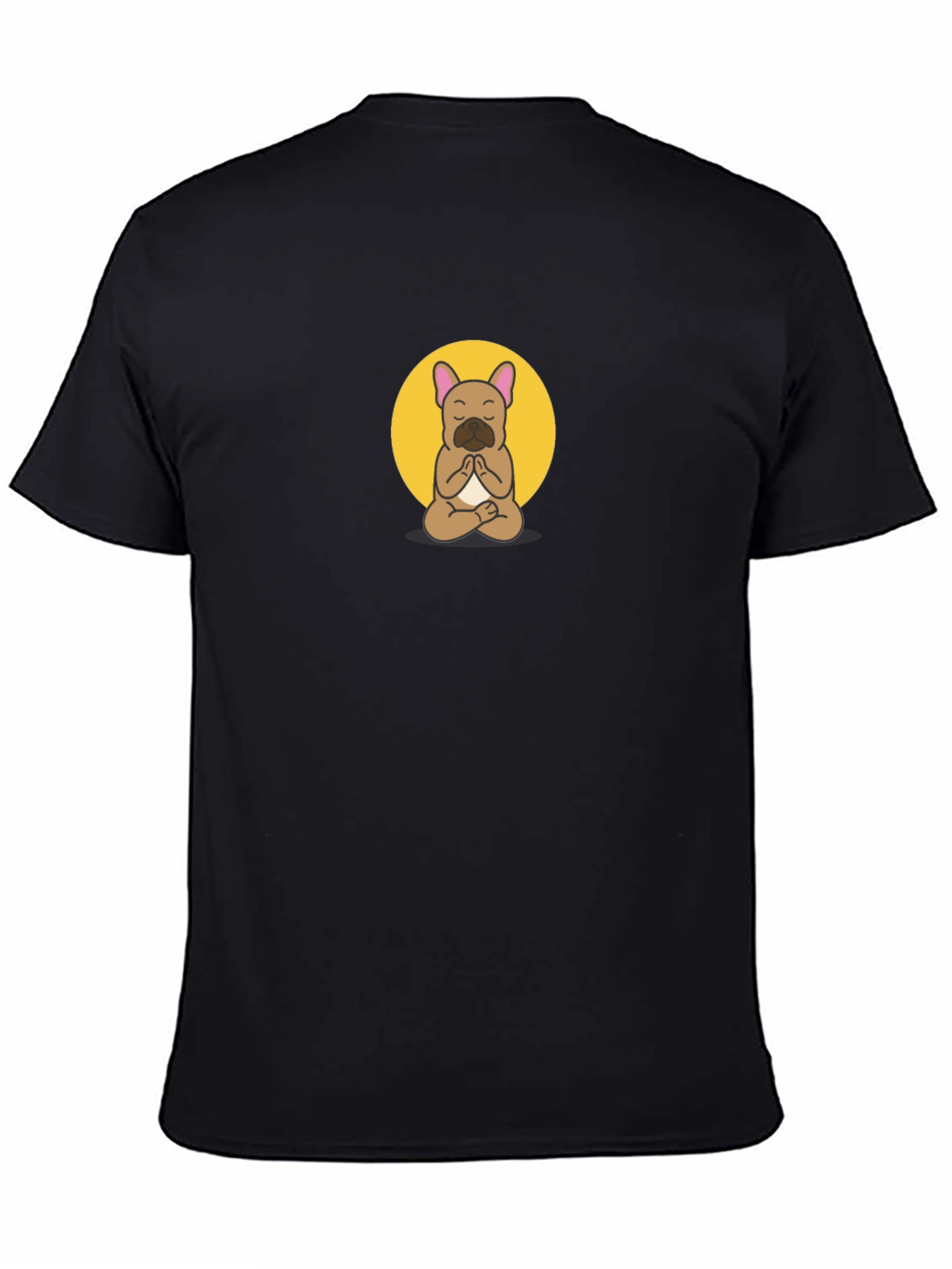 Meditating Bulldog Graphic Tee - Black