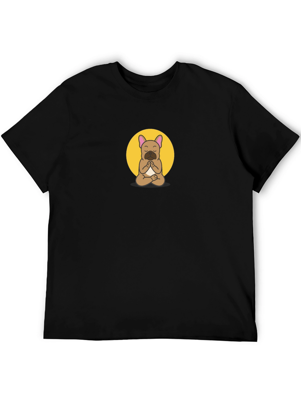 Meditating Bulldog Graphic Tee - Black