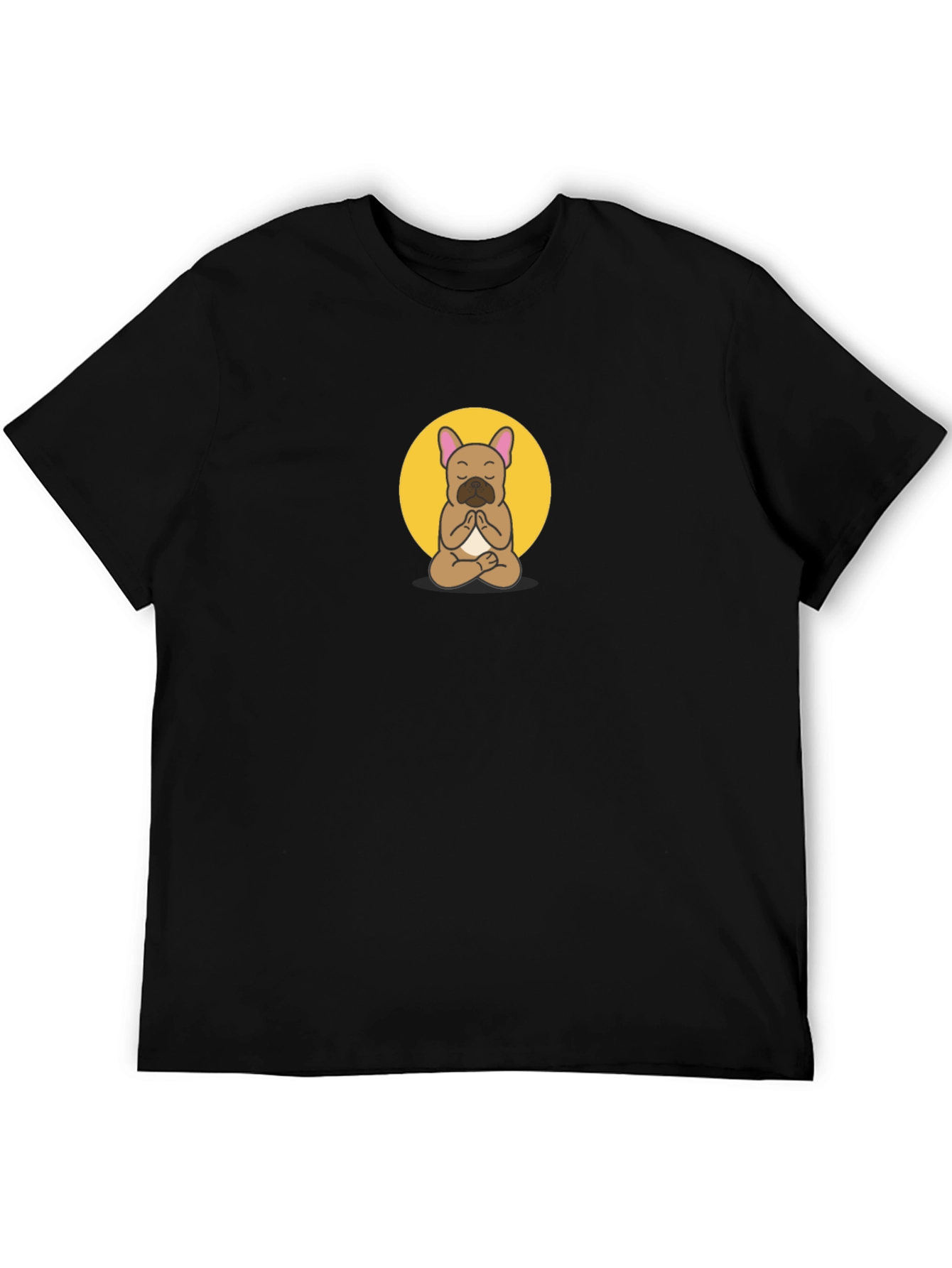 Meditating Bulldog Graphic Tee - Black