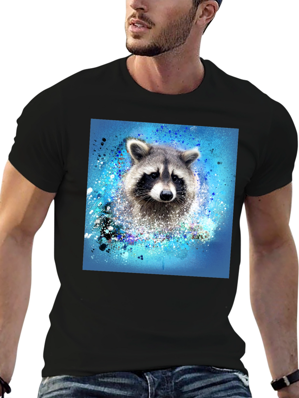 Raccoon Splash T-Shirt - Unique Graphic Tee
