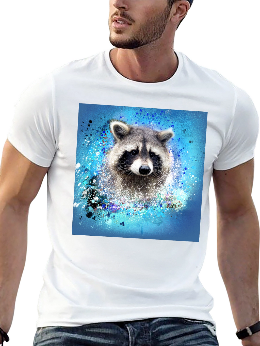 Raccoon Splash T-Shirt - Unique Graphic Tee