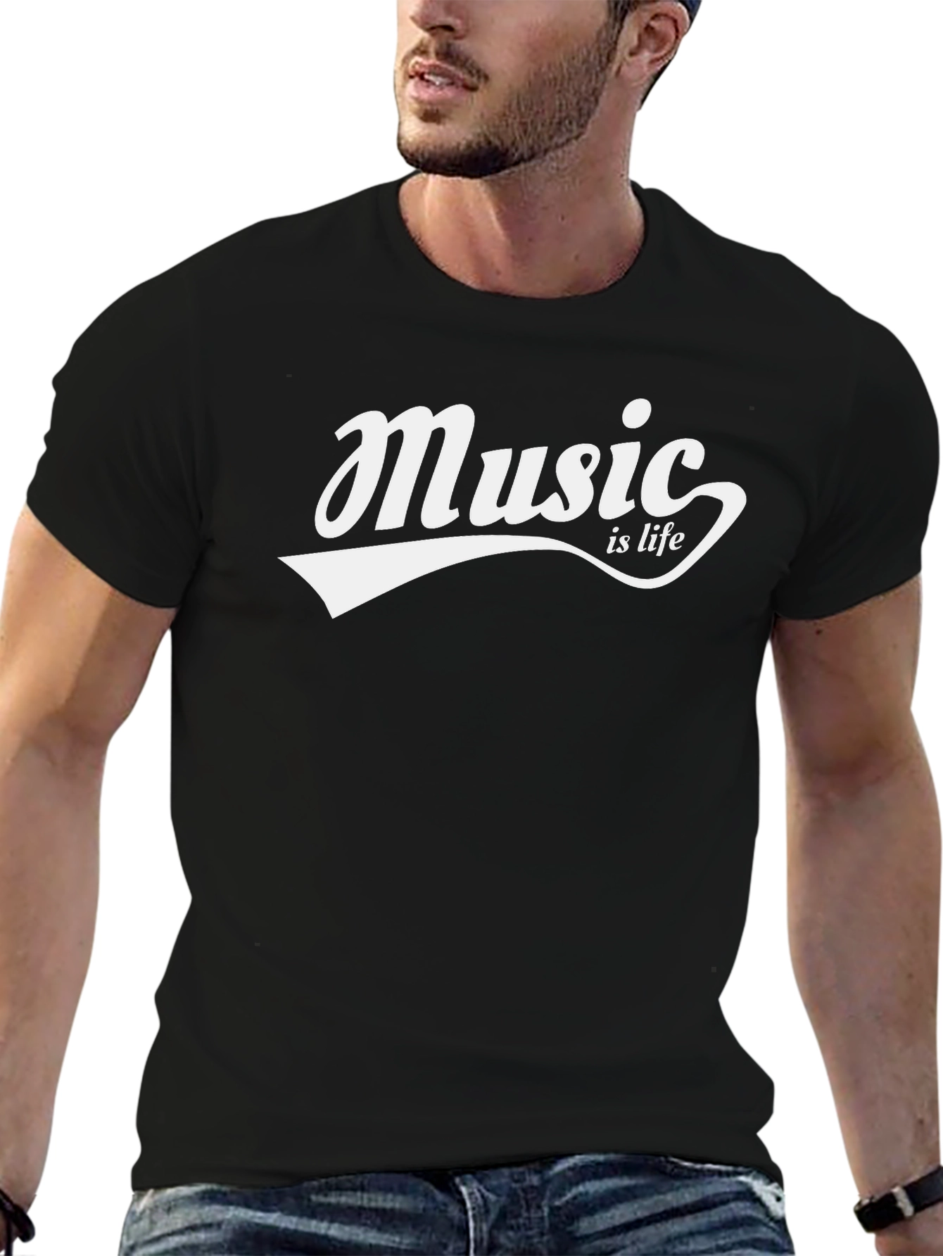 Music is Life Black T-Shirt