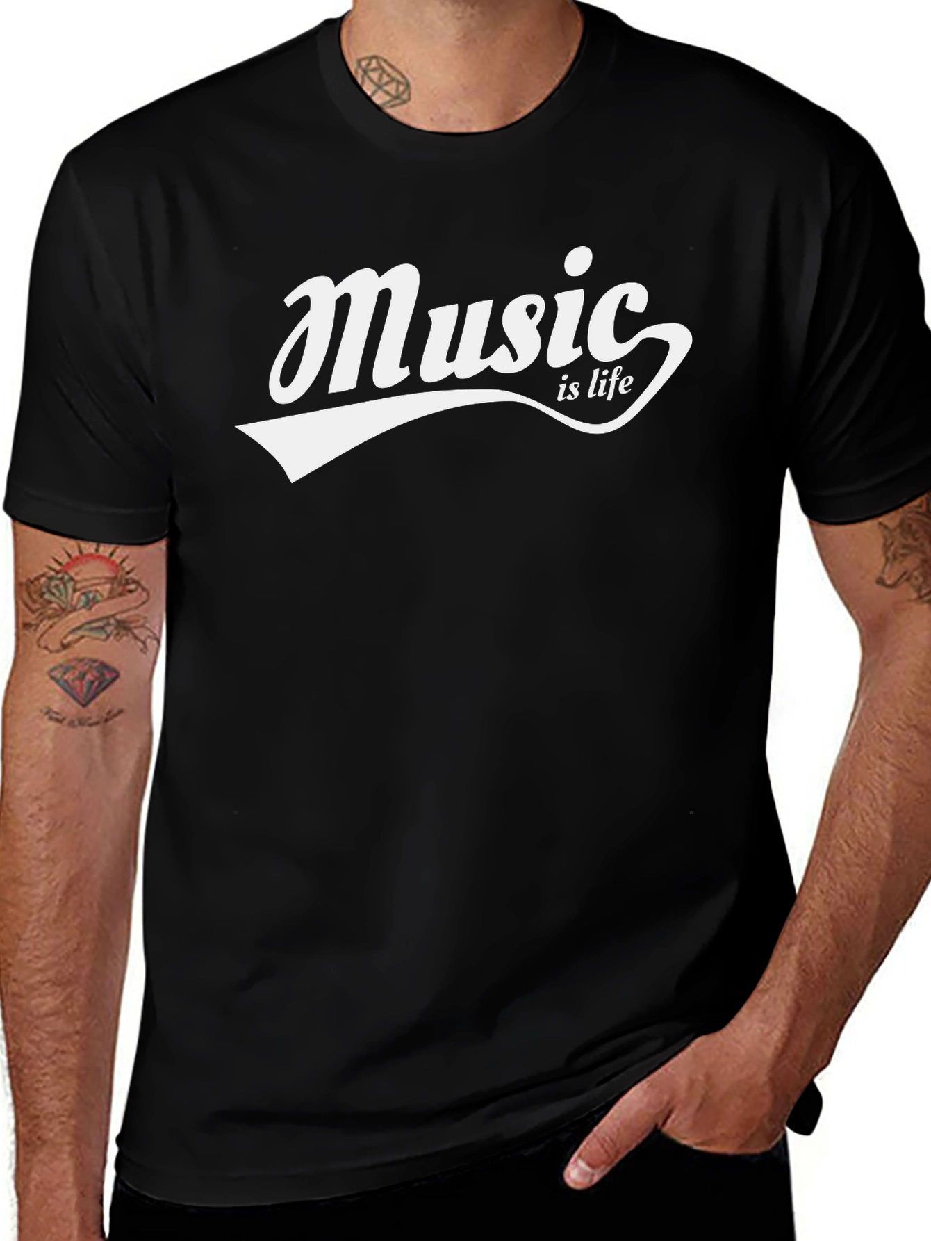 Music is Life Black T-Shirt