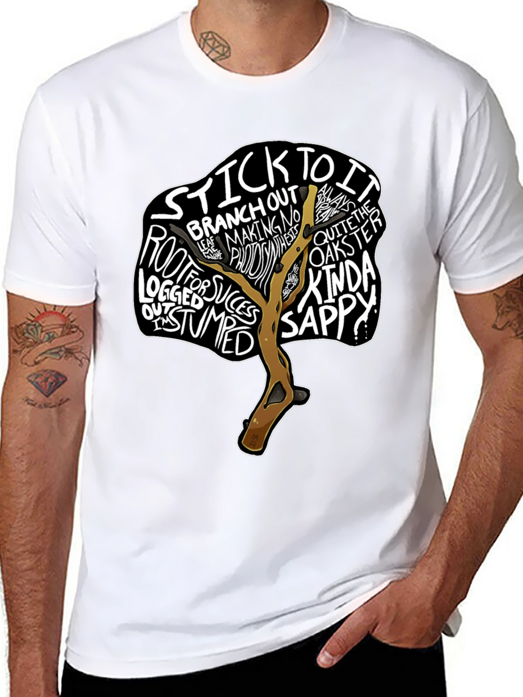 Motivational Tree Graphic Tee - Stick To It