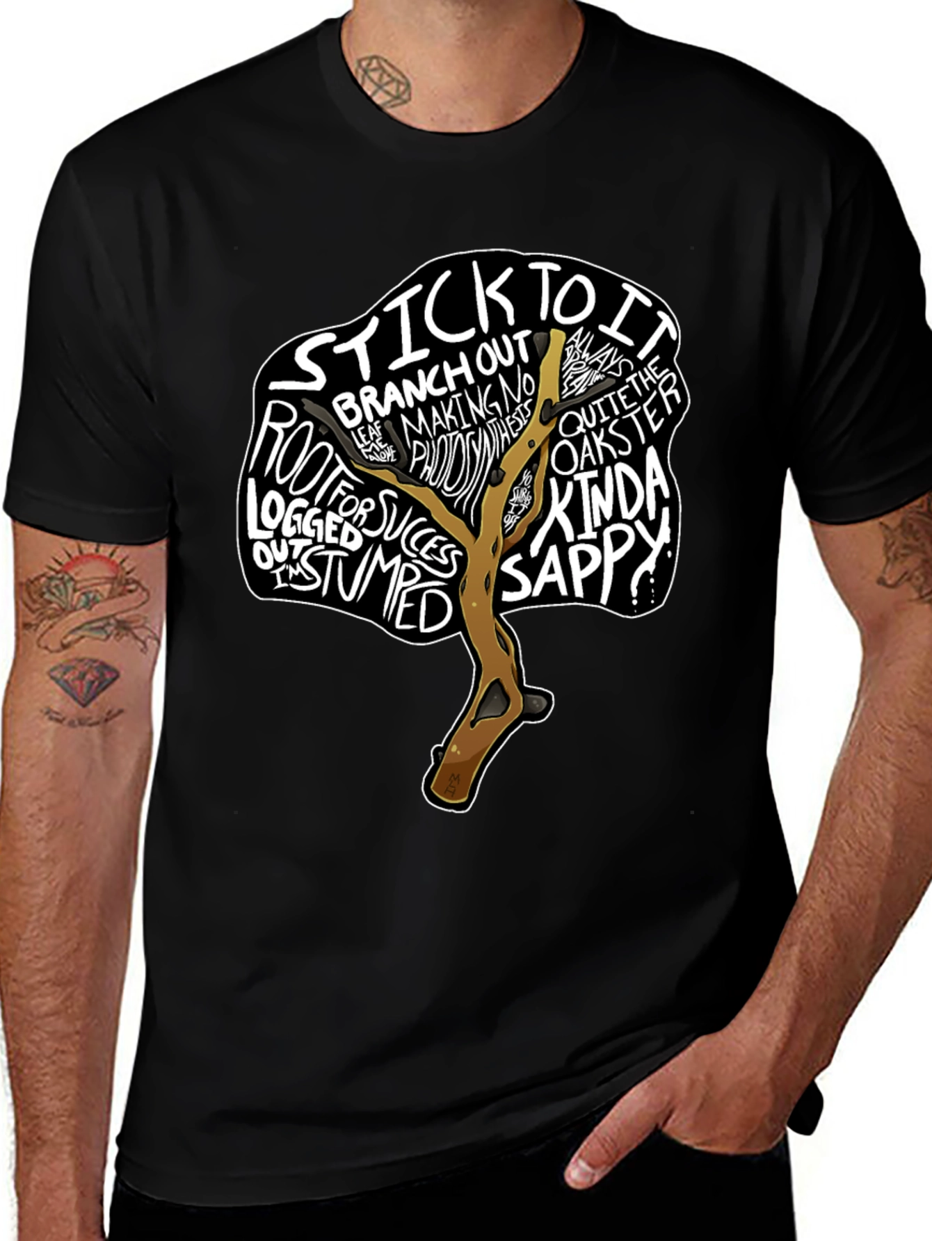 Motivational Tree Graphic Tee - Stick To It