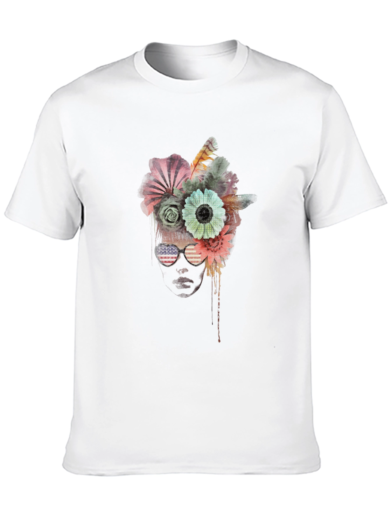 Floral Crown Sunglasses Graphic Tee