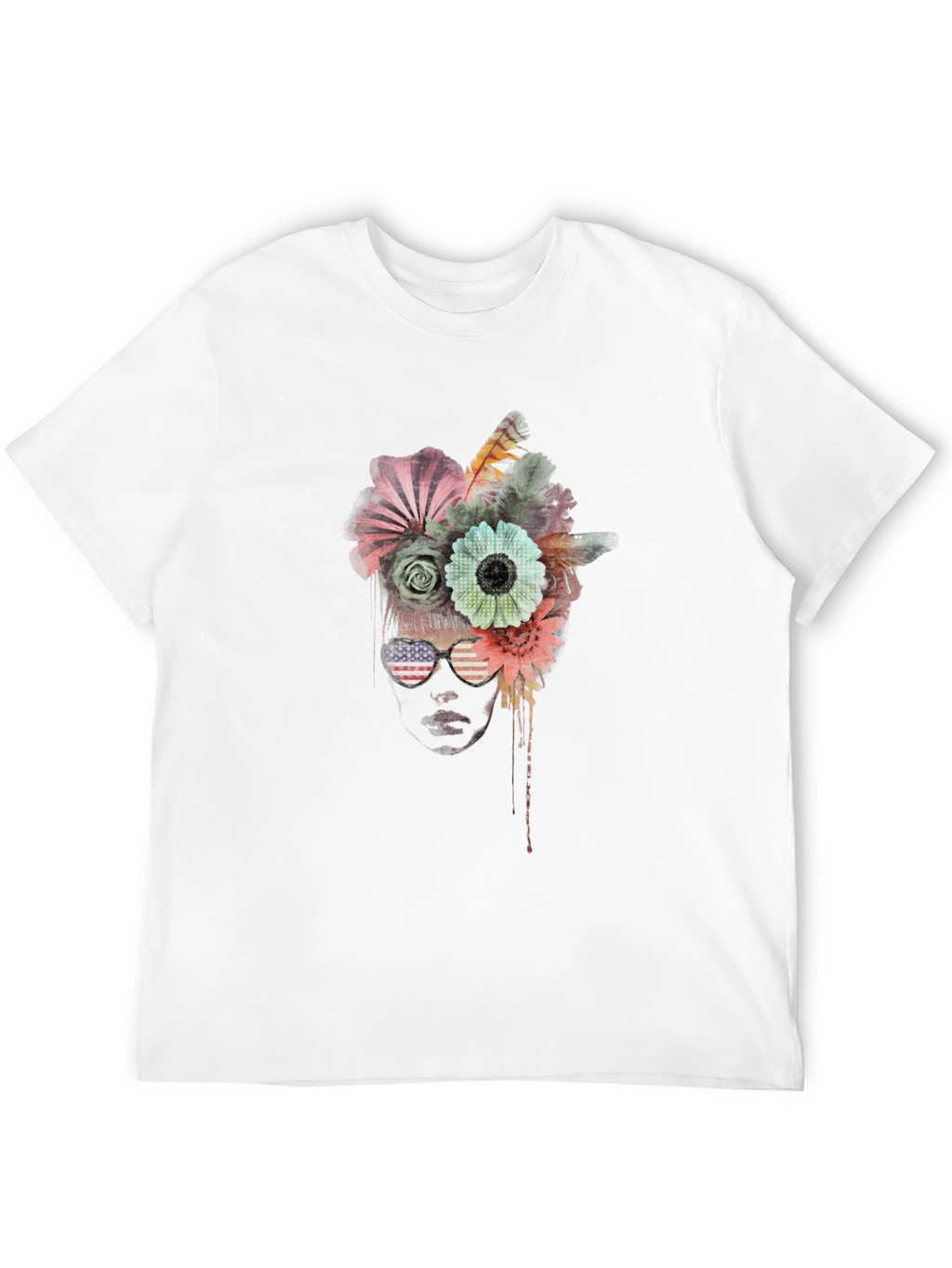 Floral Crown Sunglasses Graphic Tee