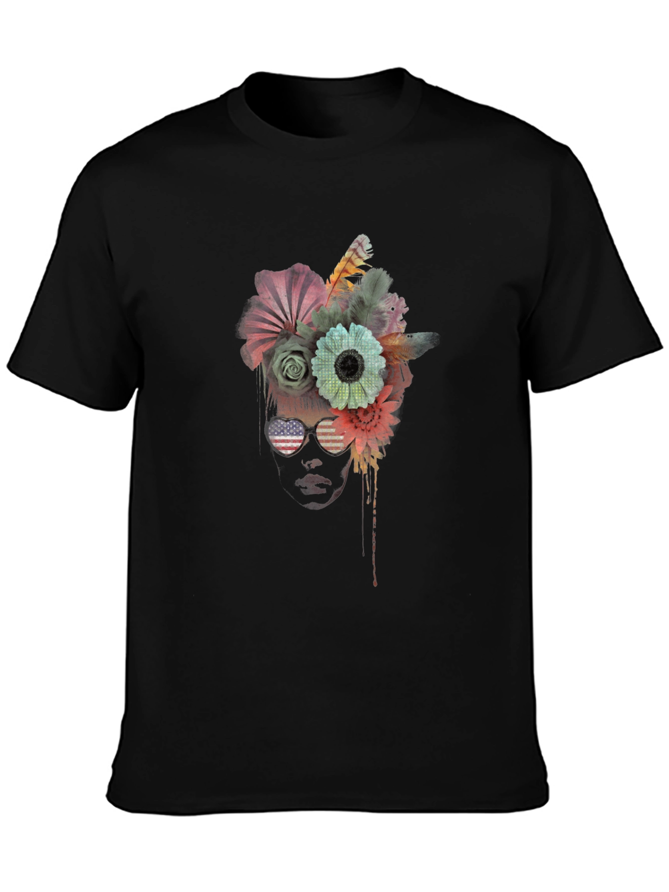 Floral Crown Sunglasses Graphic Tee