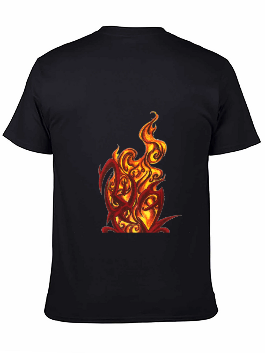 Fiery Graphic Tee - Bold Black T-Shirt