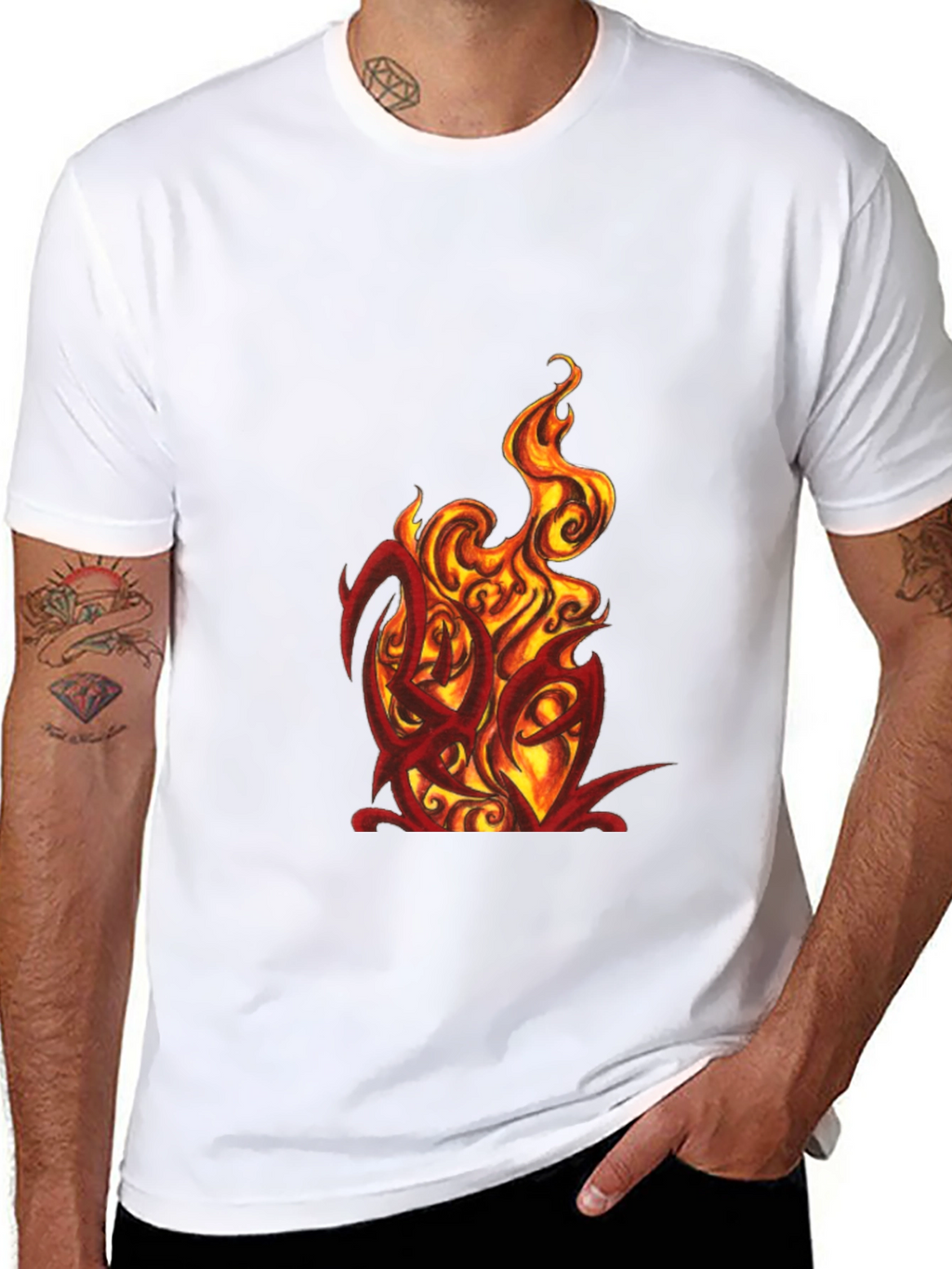 Fiery Graphic Tee - Bold Black T-Shirt