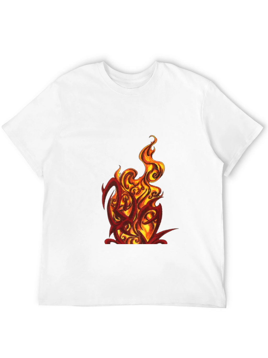Fiery Graphic Tee - Bold Black T-Shirt