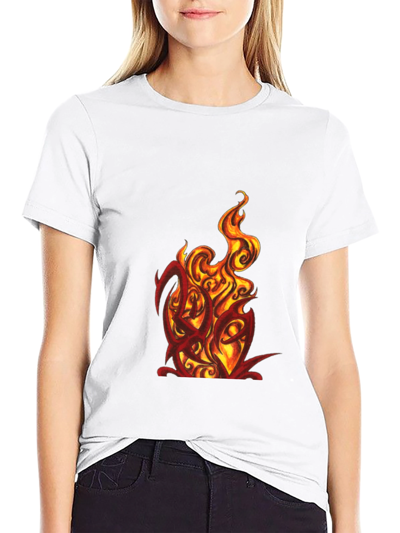 Fiery Graphic Tee - Bold Black T-Shirt
