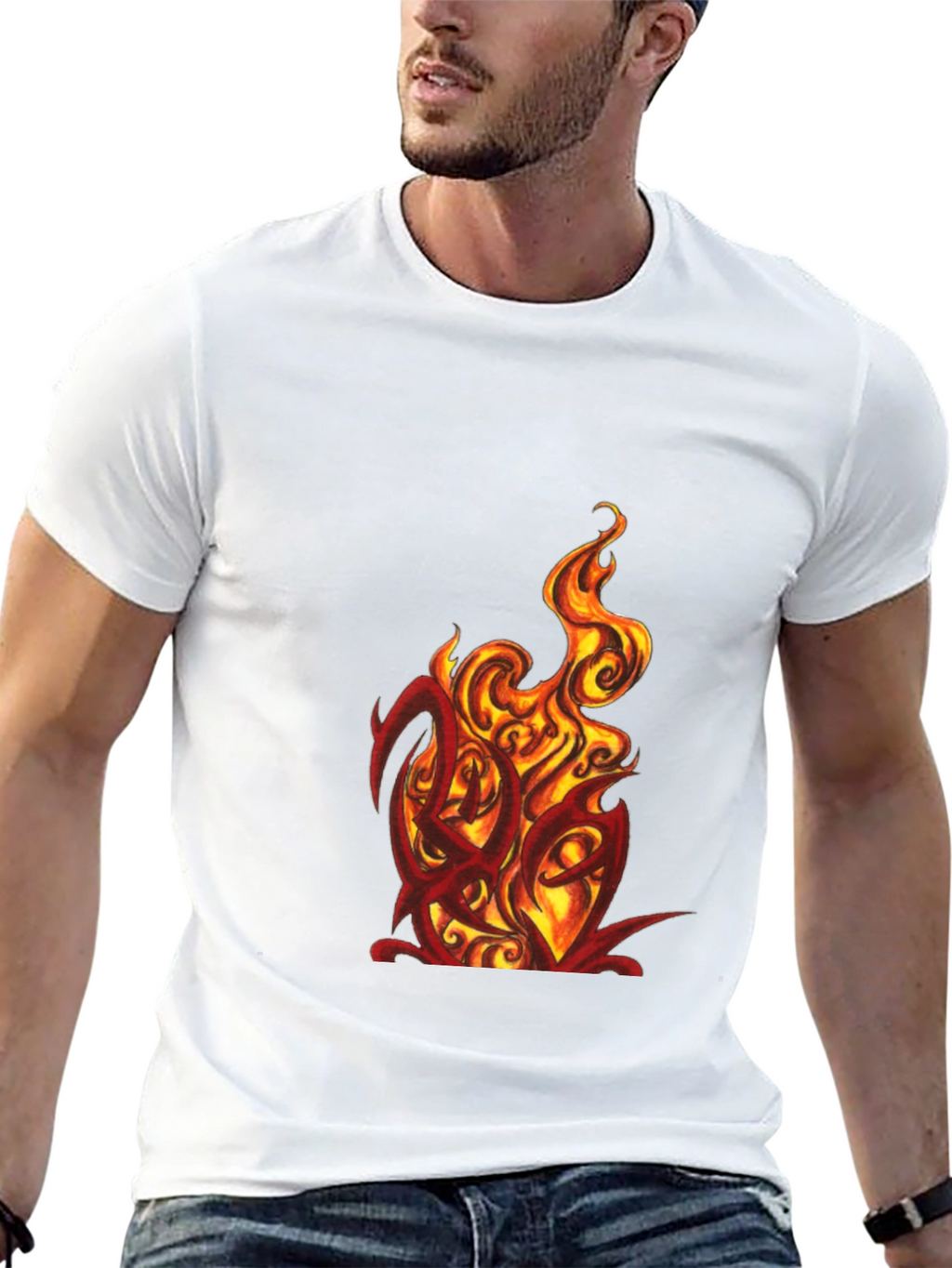Fiery Graphic Tee - Bold Black T-Shirt
