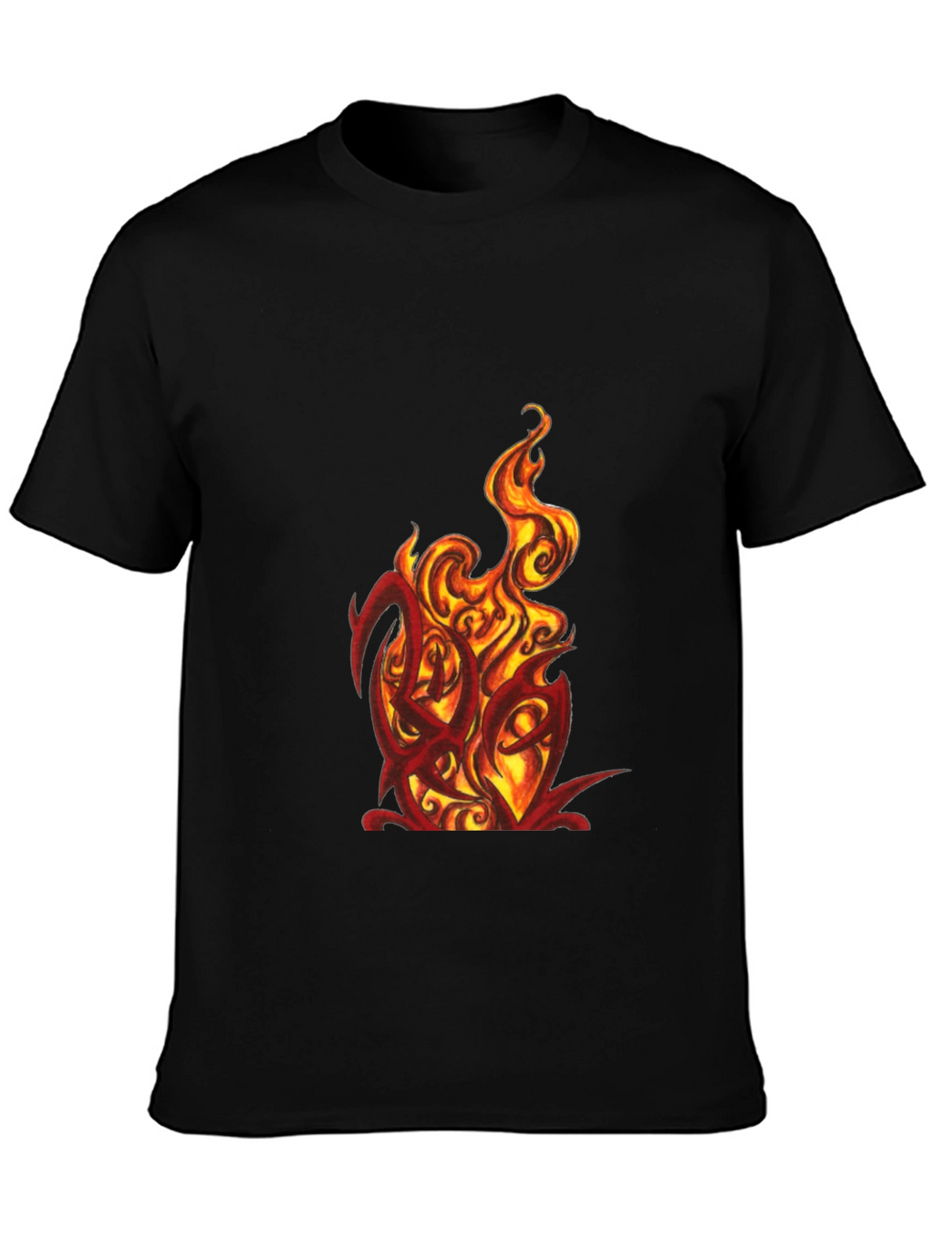 Fiery Graphic Tee - Bold Black T-Shirt