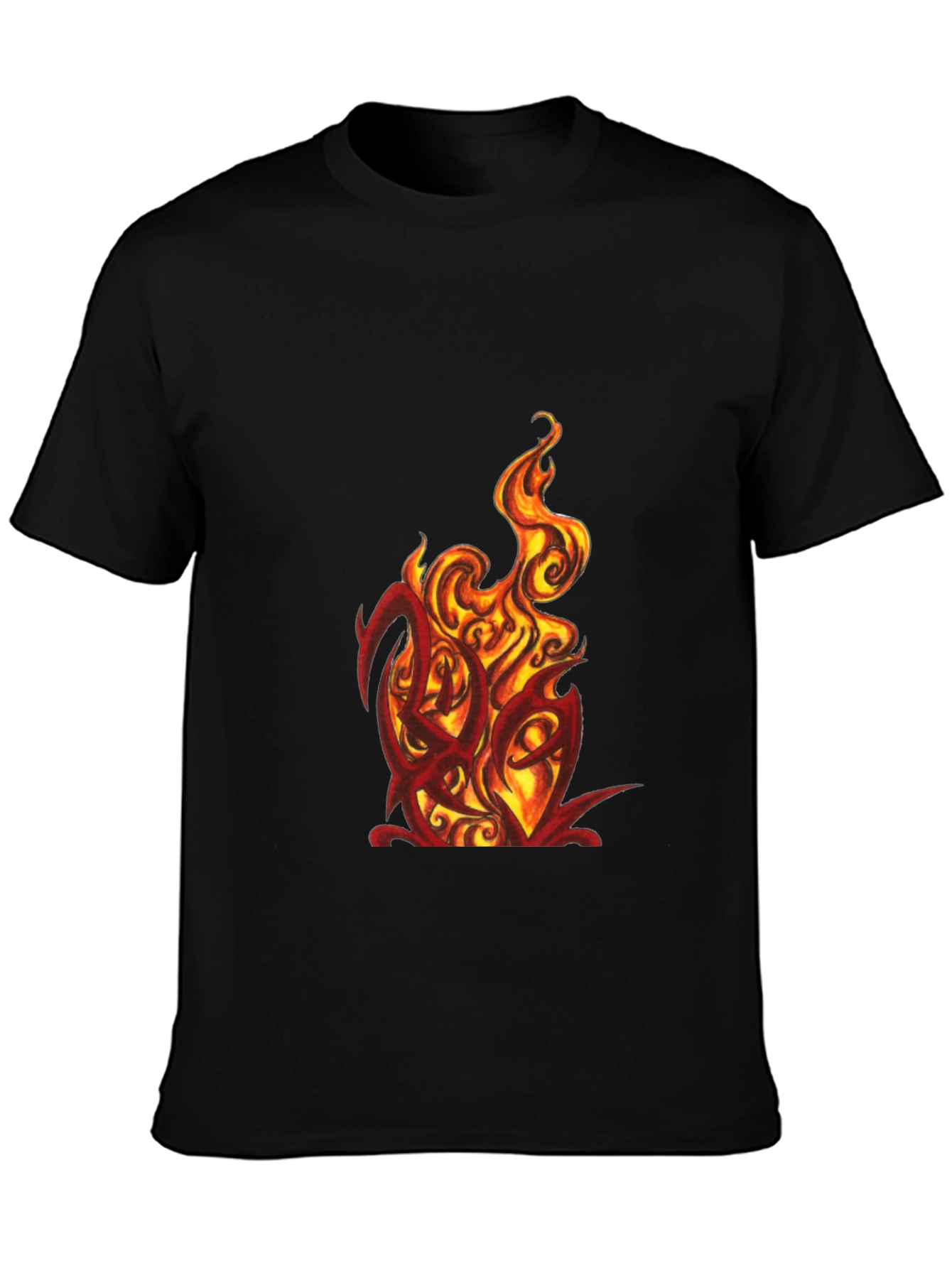 Fiery Graphic Tee - Bold Black T-Shirt