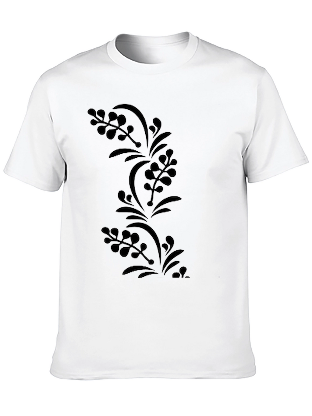 Mens Black Floral Print Tee
