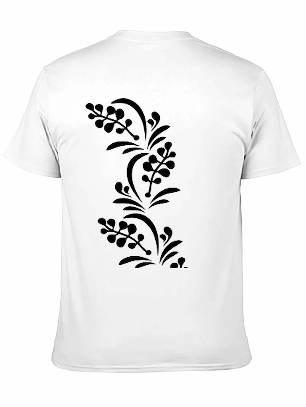 Mens Black Floral Print Tee