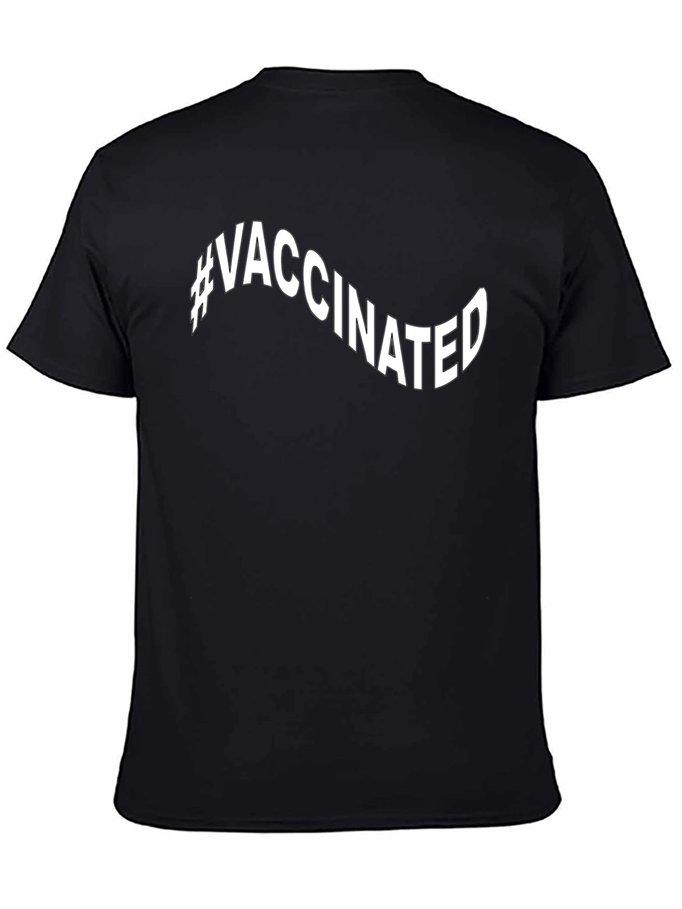 #Vaccinated Black Graphic T-Shirt
