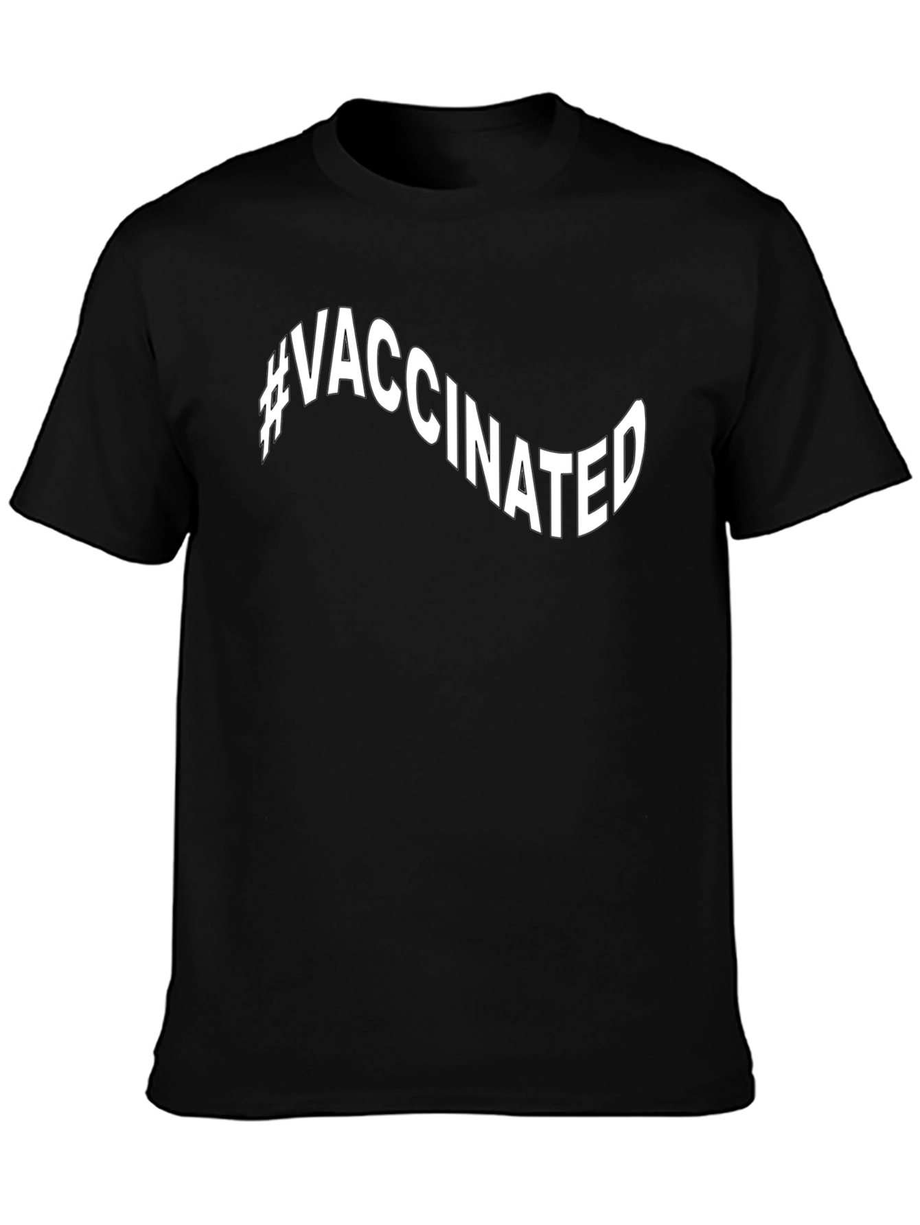 #Vaccinated Black Graphic T-Shirt