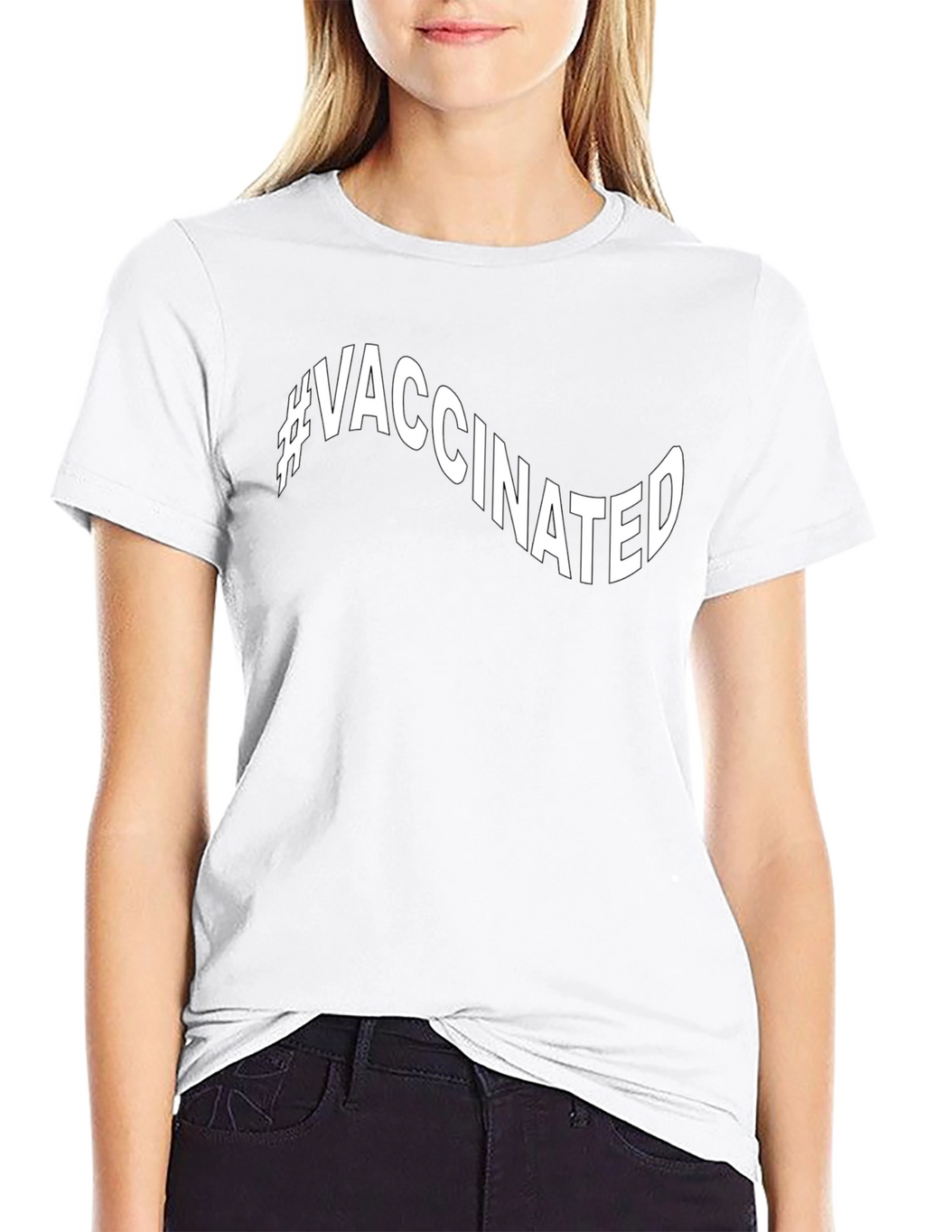 #Vaccinated Black Graphic T-Shirt