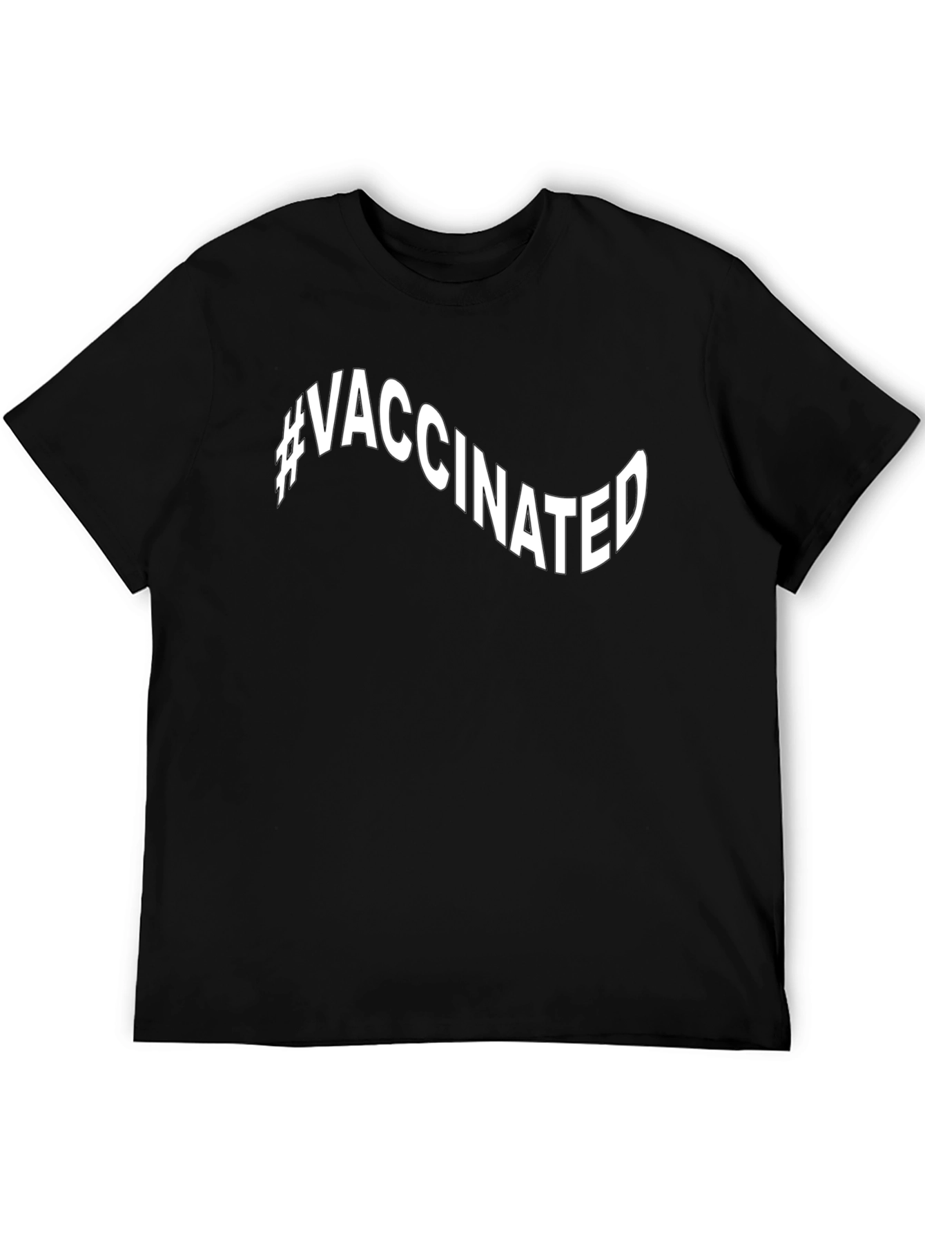 #Vaccinated Black Graphic T-Shirt