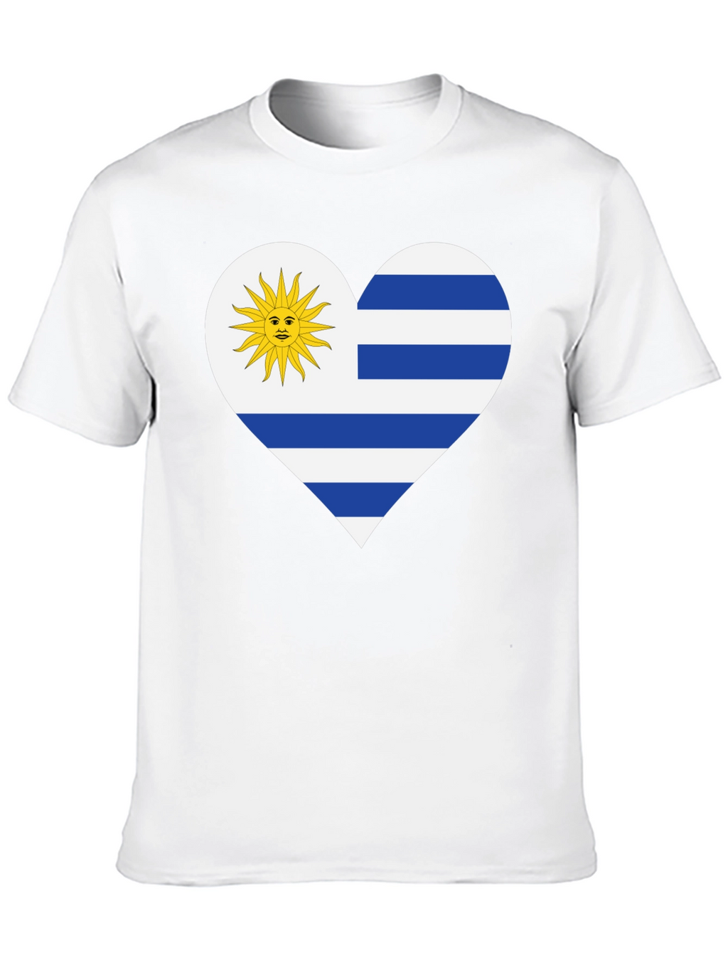 Uruguay Flag Heart T-Shirt - Black Tee
