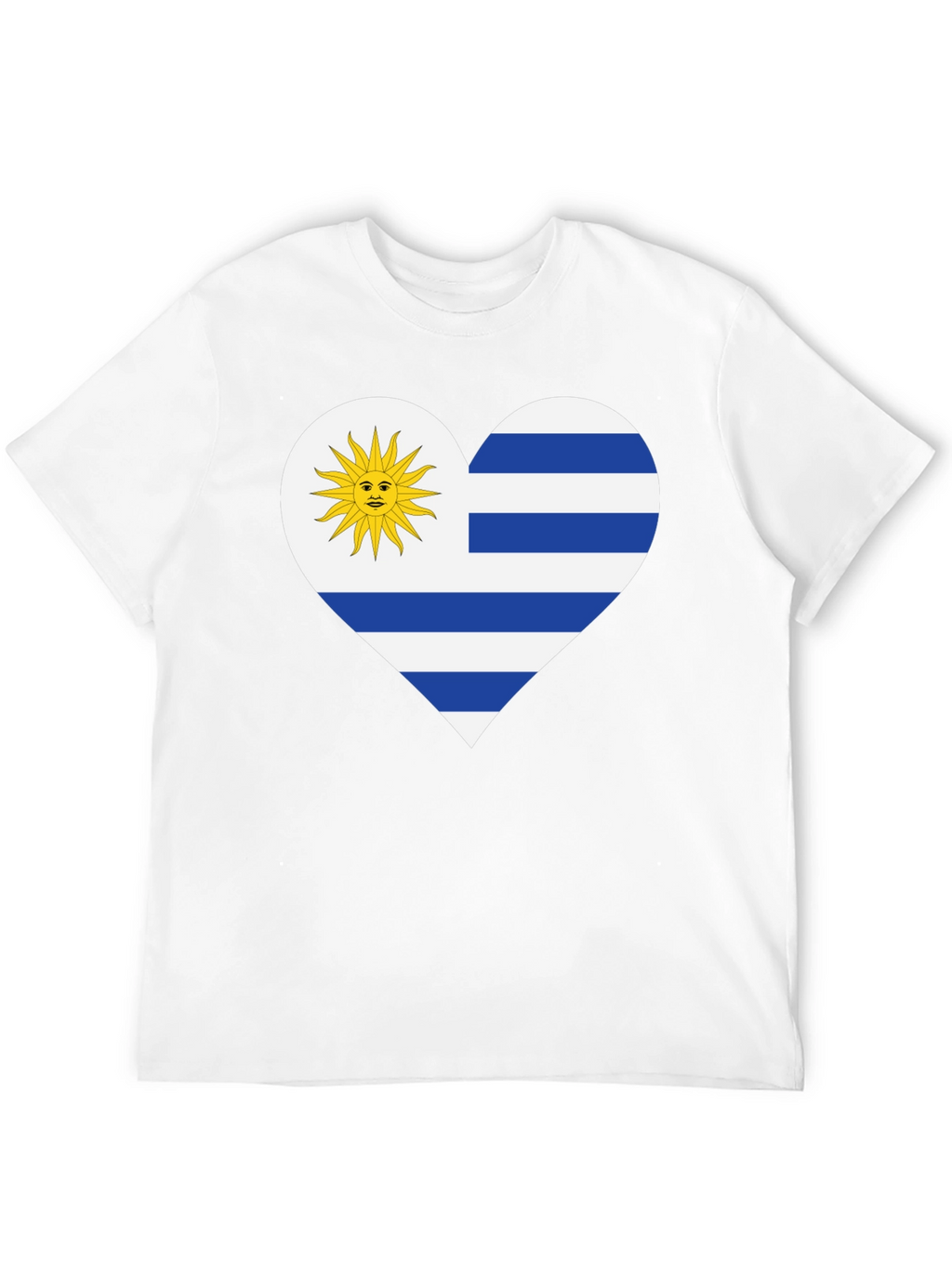 Uruguay Flag Heart T-Shirt - Black Tee